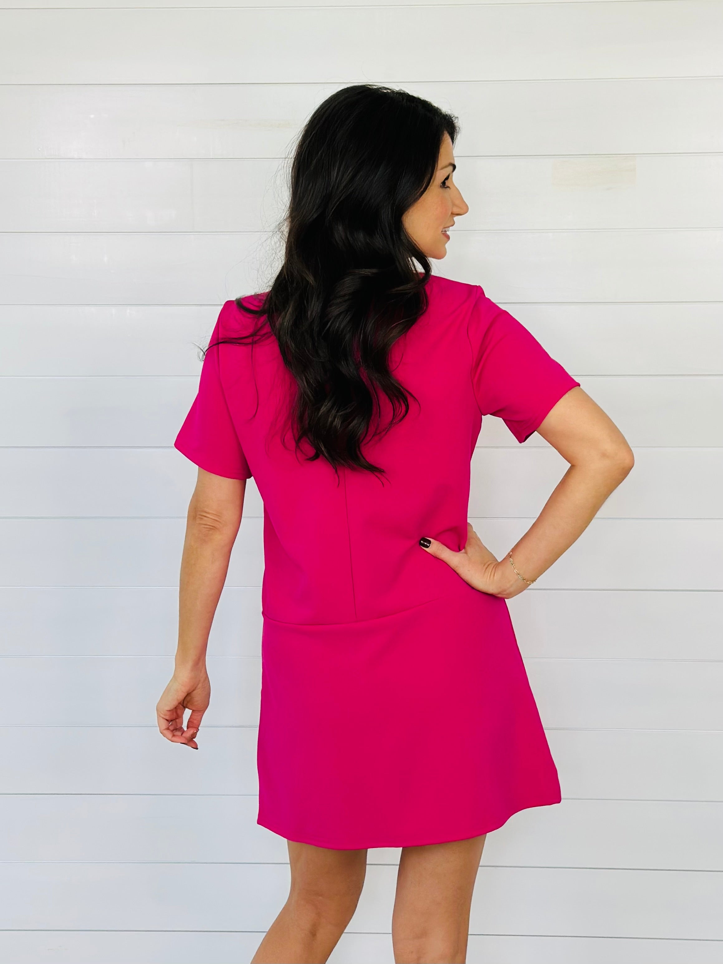 SPARKLING SOCIALITE DRESS-FUCHSIA