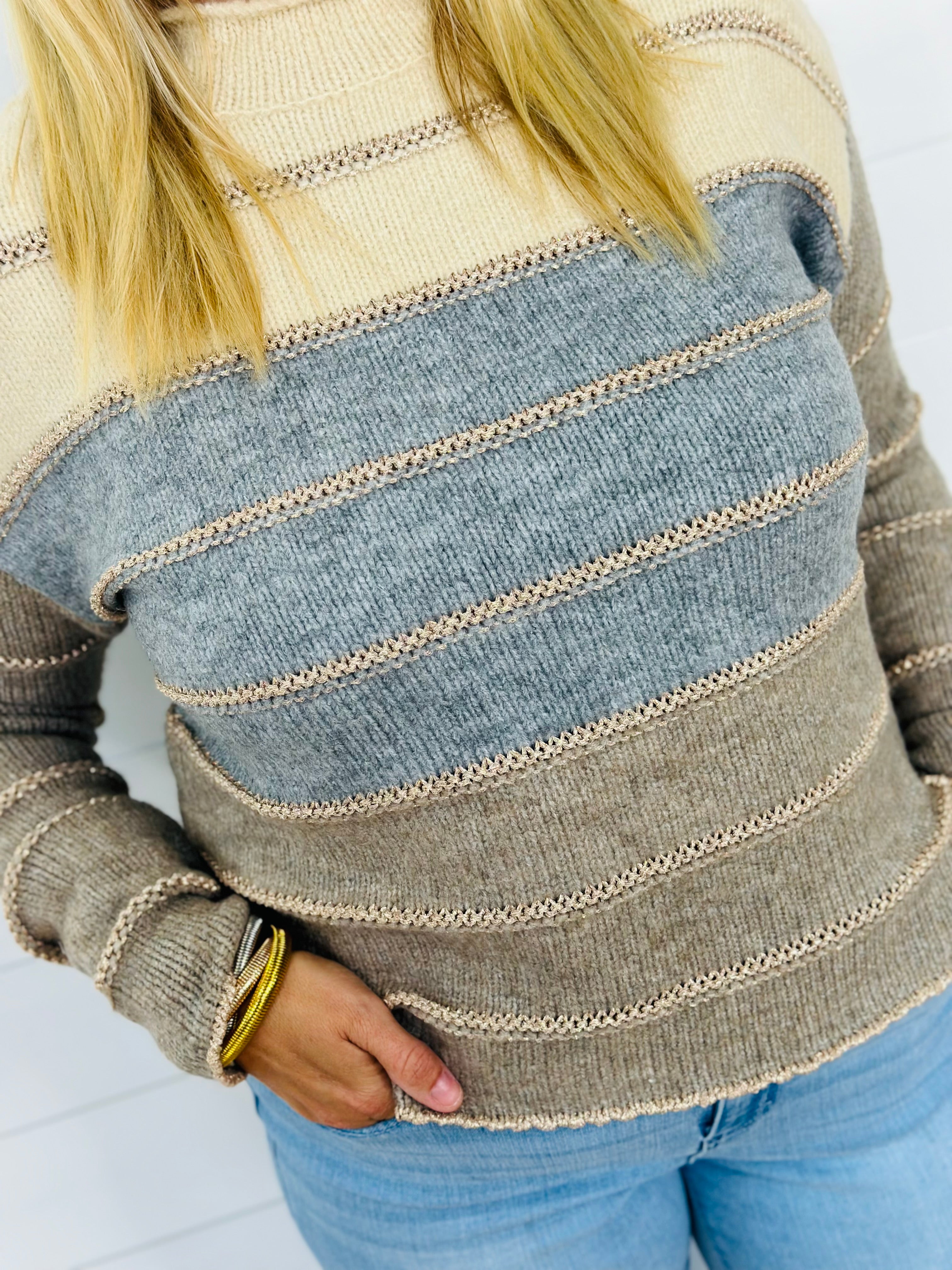 SHIMMER STITCH SWEATER