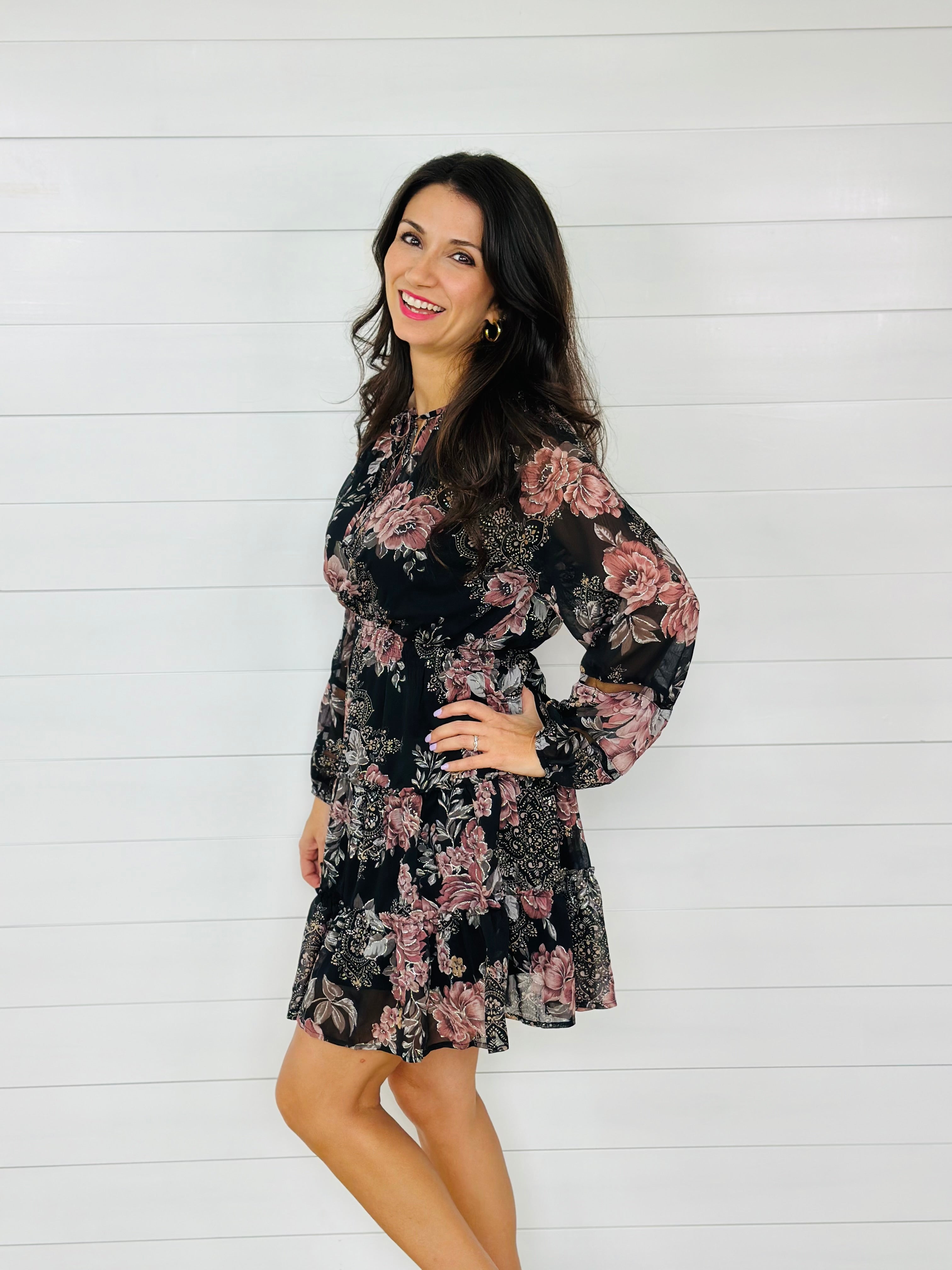 MIDNIGHT BLOOMS DRESS