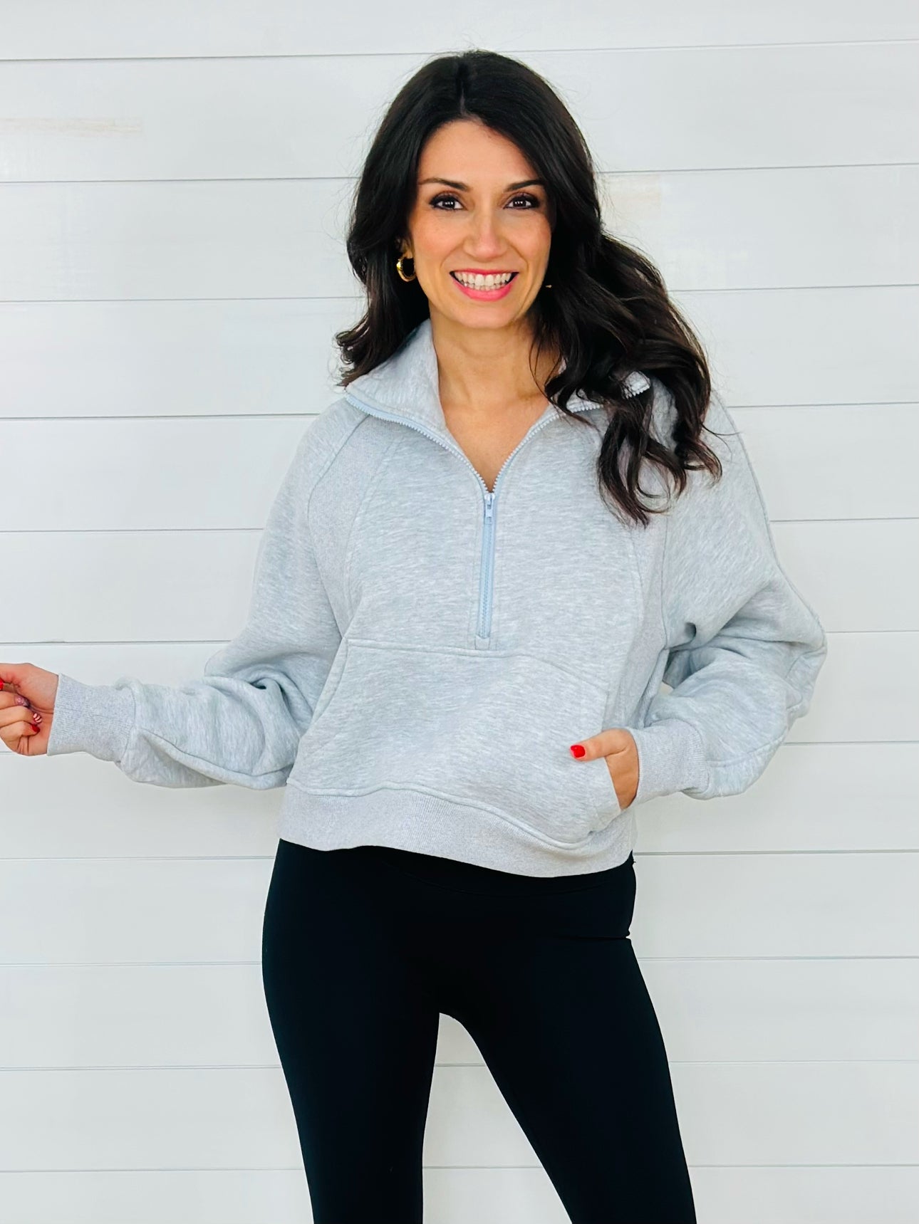 ON THE GO PULLOVER-HEATHER GRAY