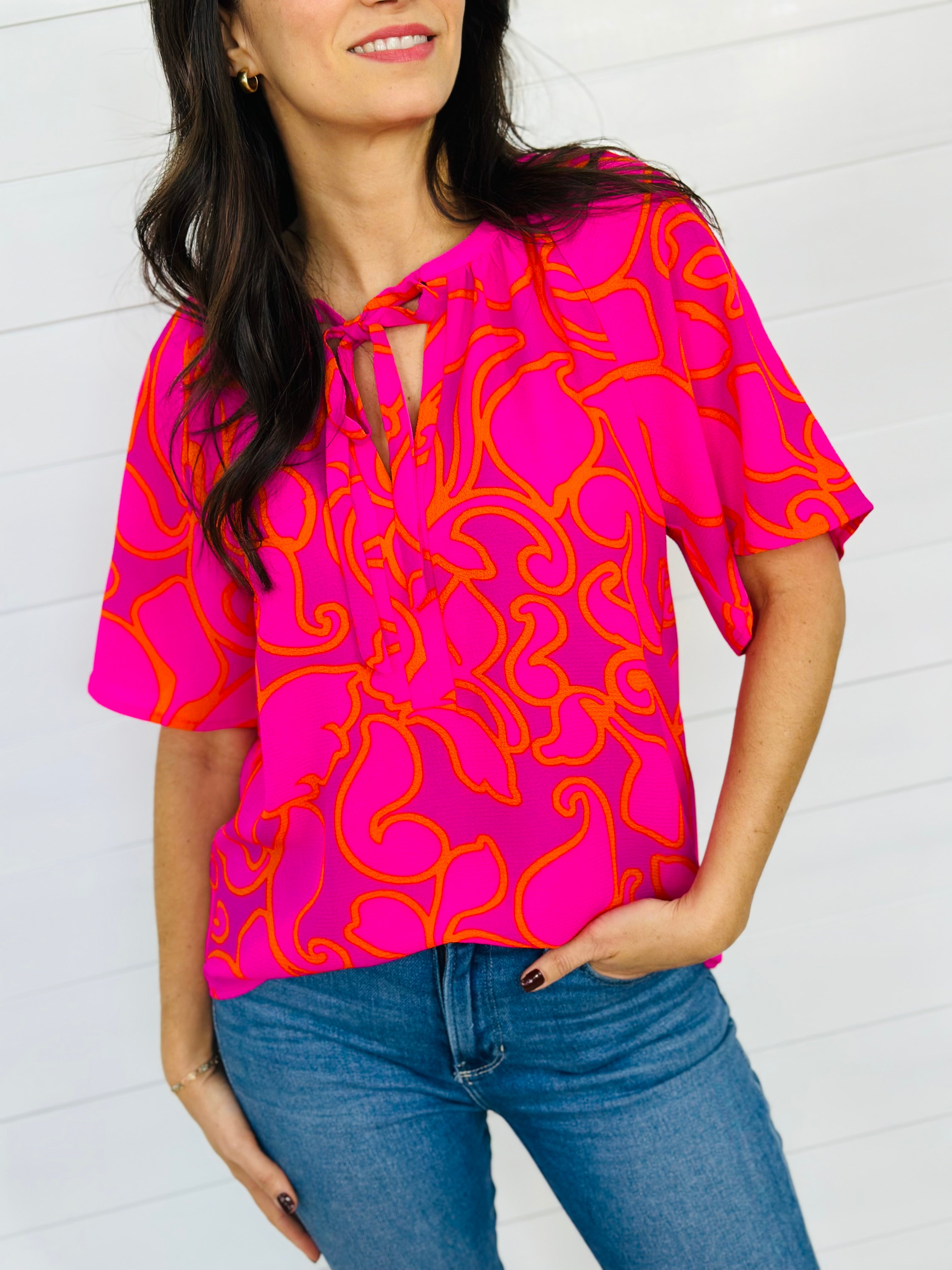 LUXE LADY TOP-MAGENTA