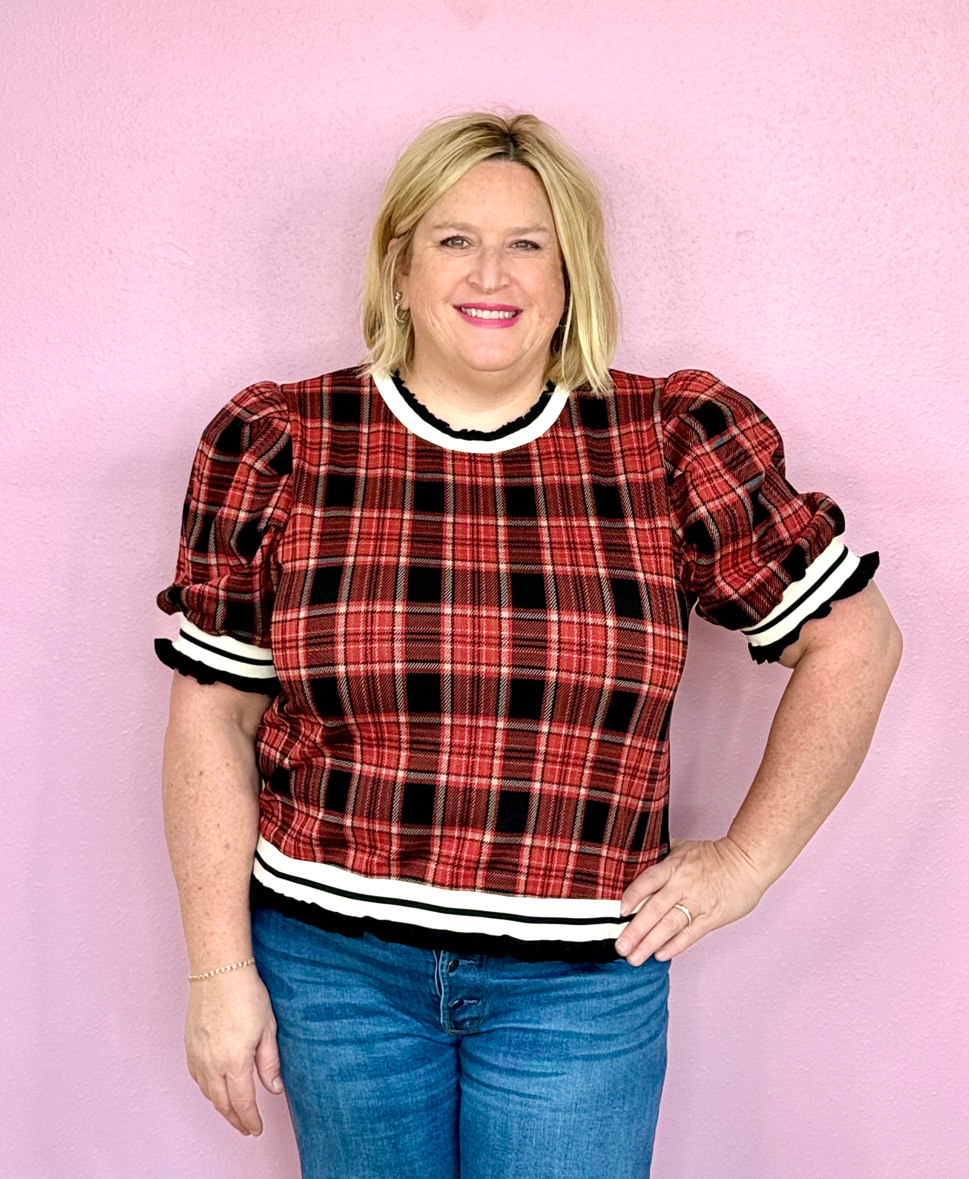 PAXTON PLAID TOP-PLUS