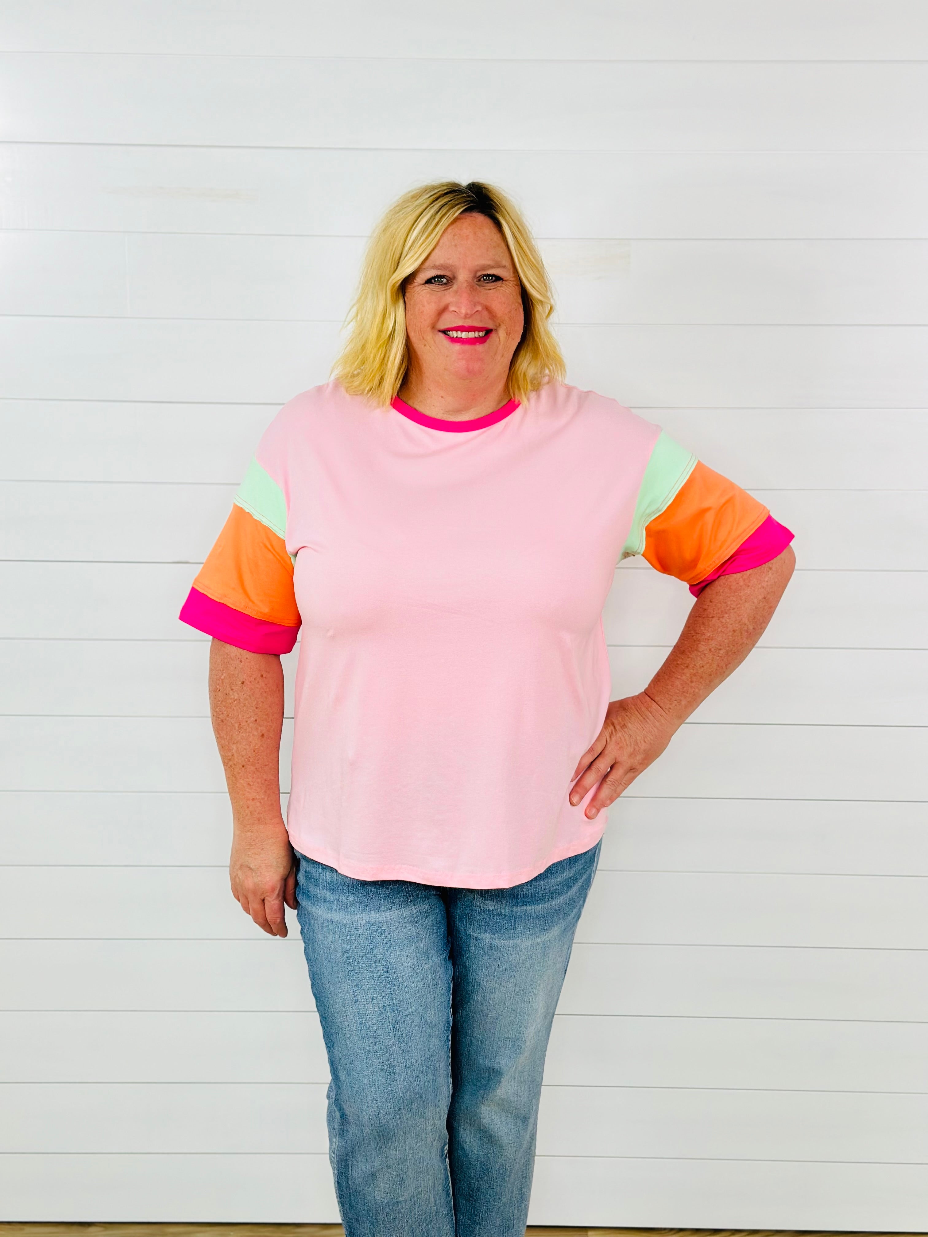 CANDY COLORBLOCK TEE-PLUS