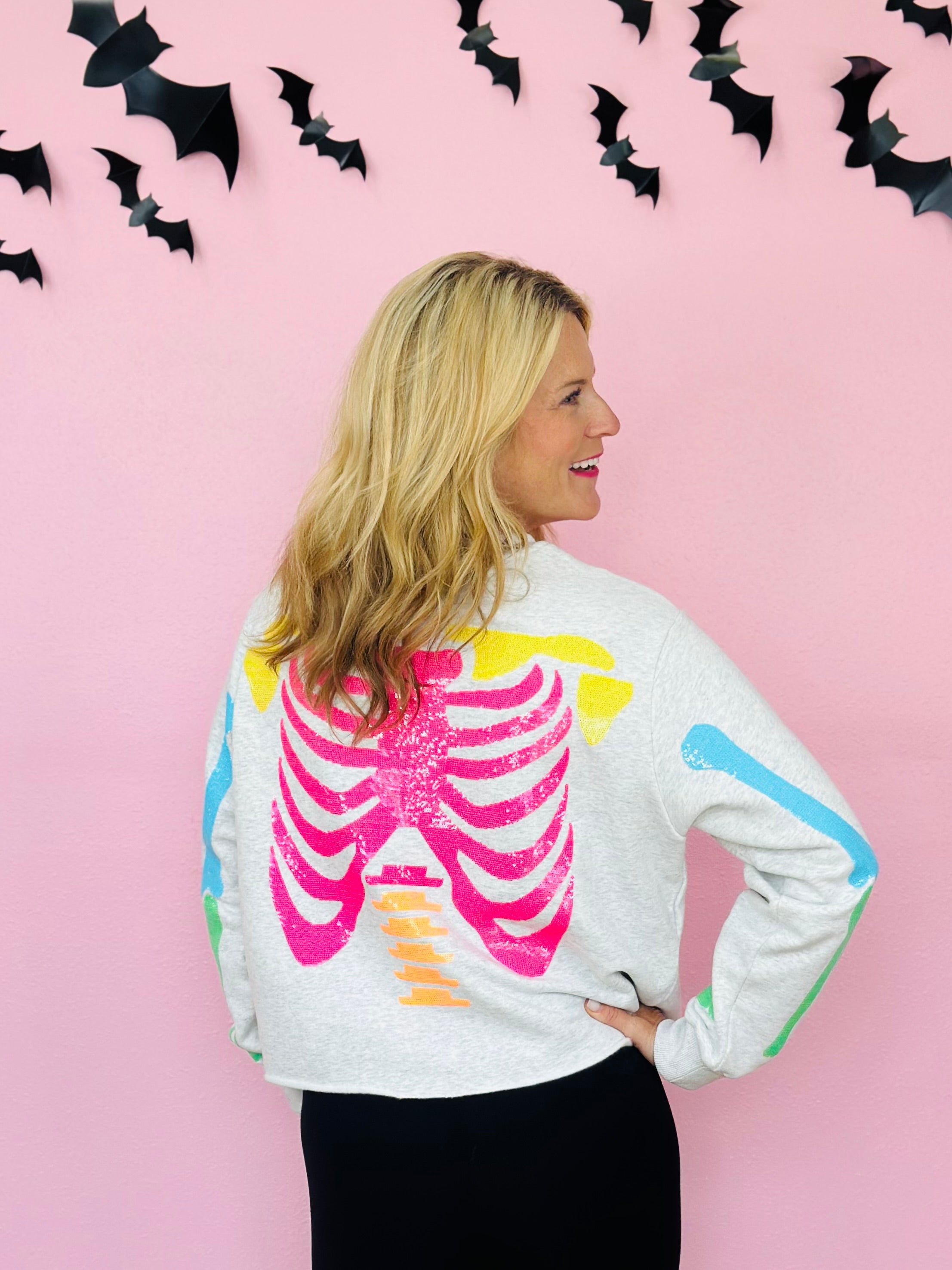 GREY&NEON MULTI SKELETON SWEATSHIRT