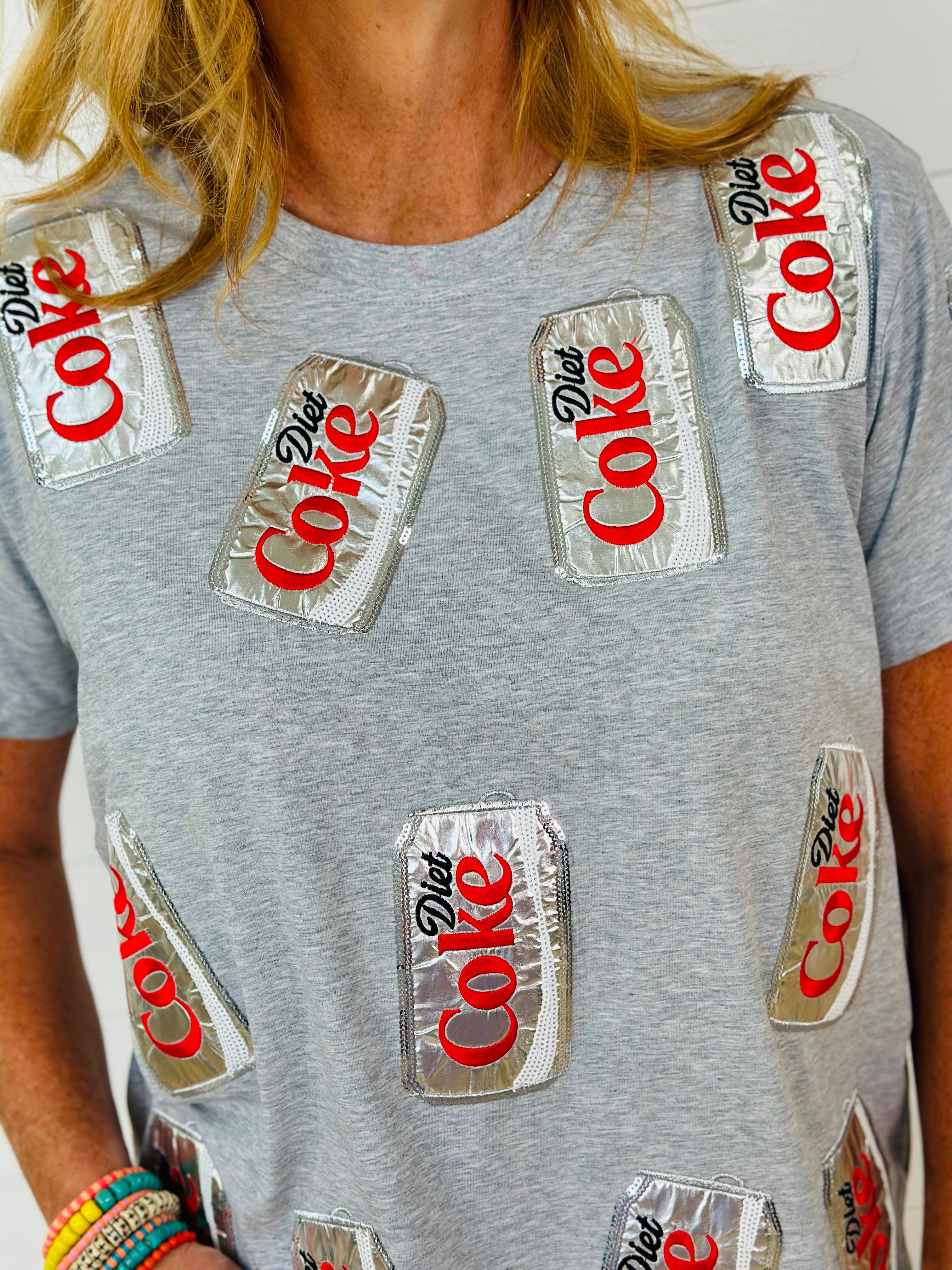 GREY SCATTERED DIET COKE TEE