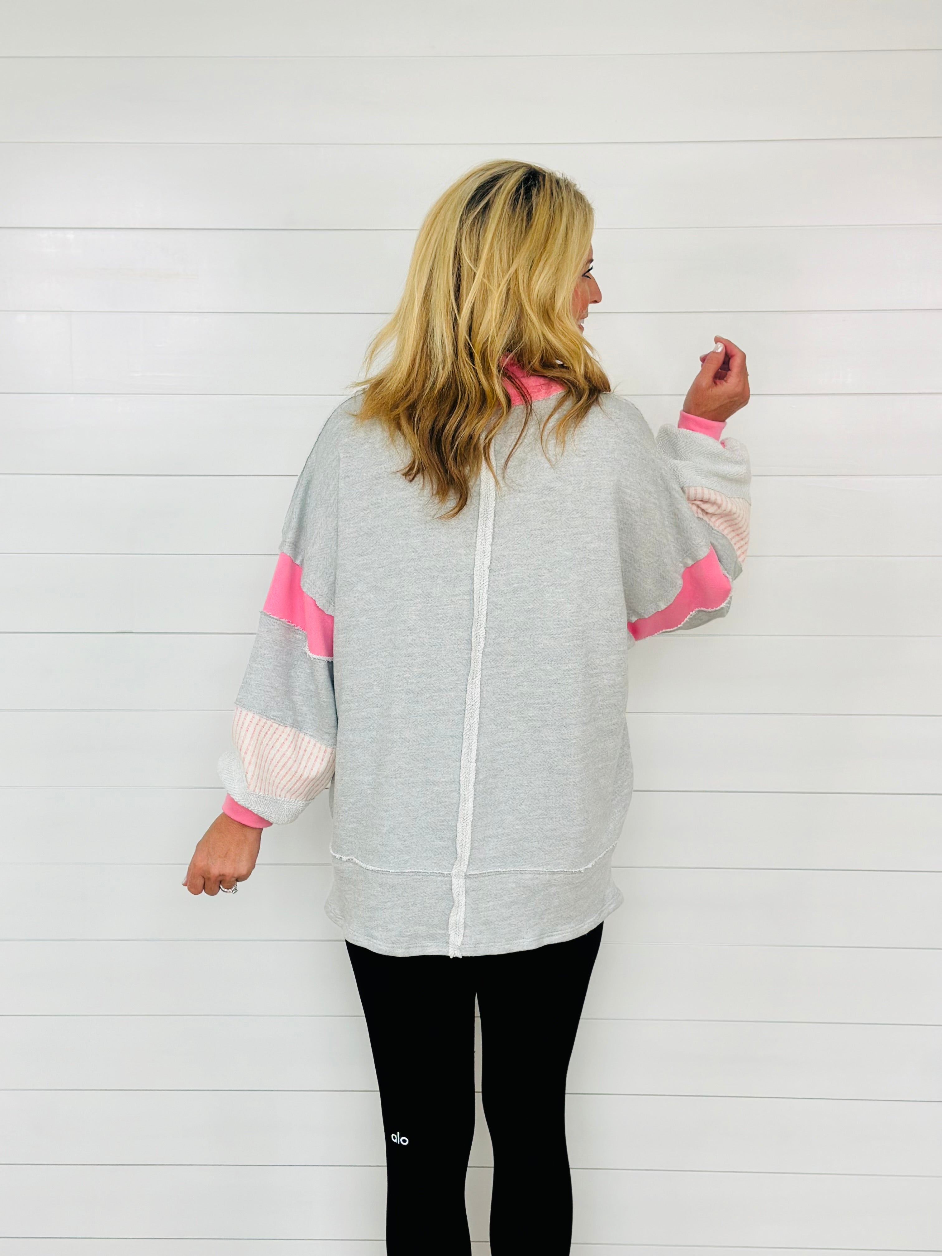 JENNA TOP-GREY/PINK