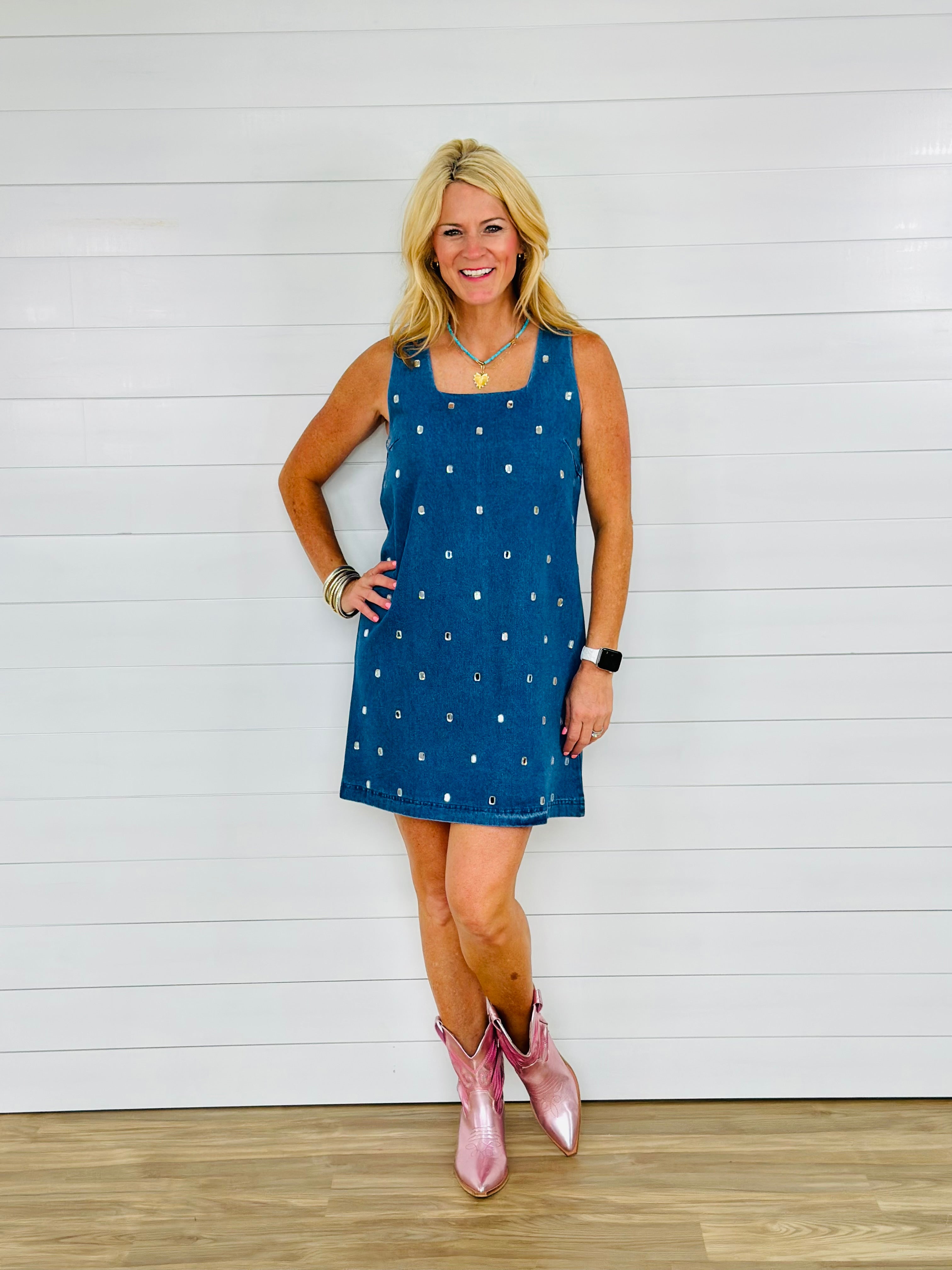 JEWEL DENIM DRESS