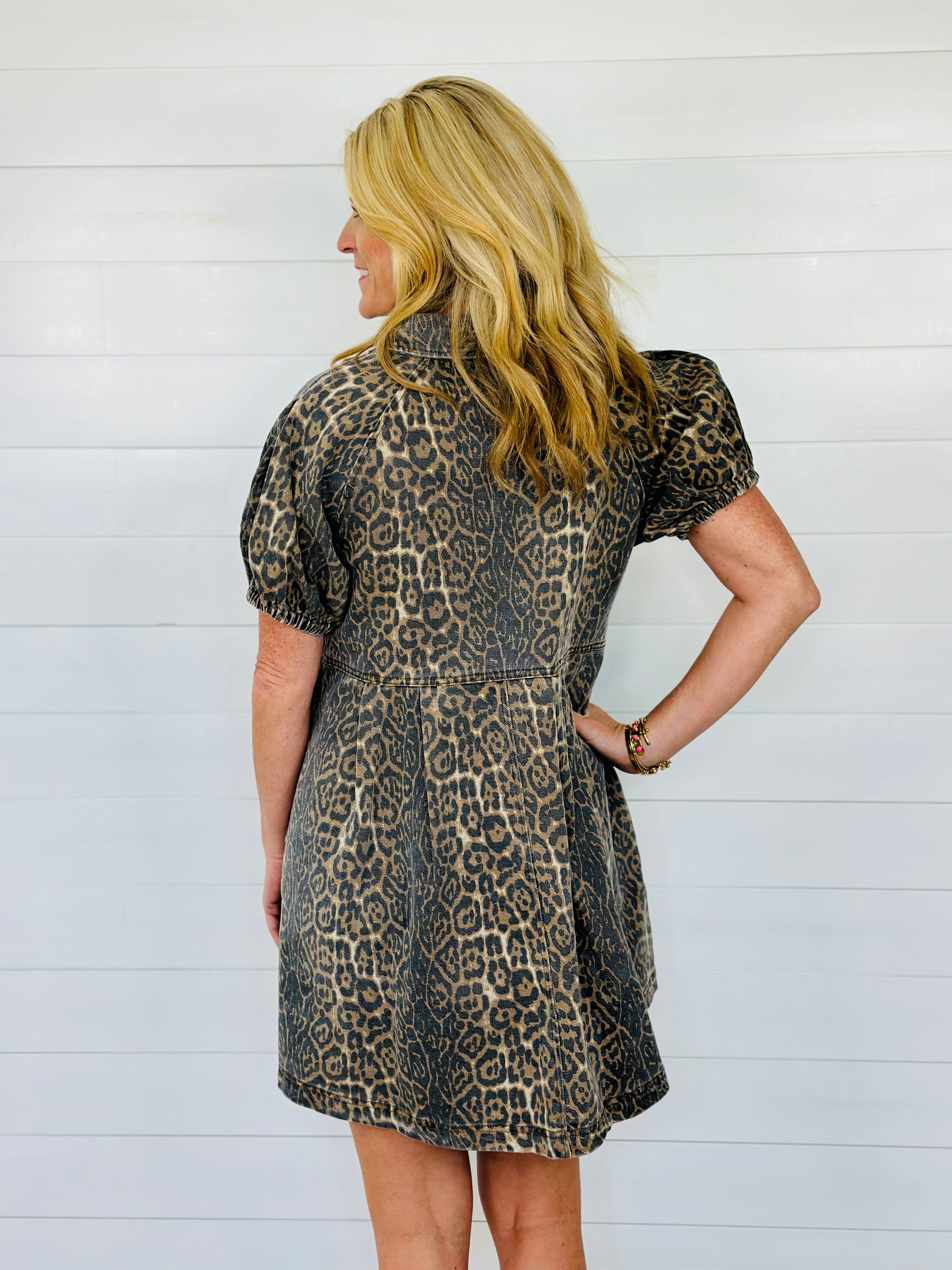 DENIM CHEETAH DRESS