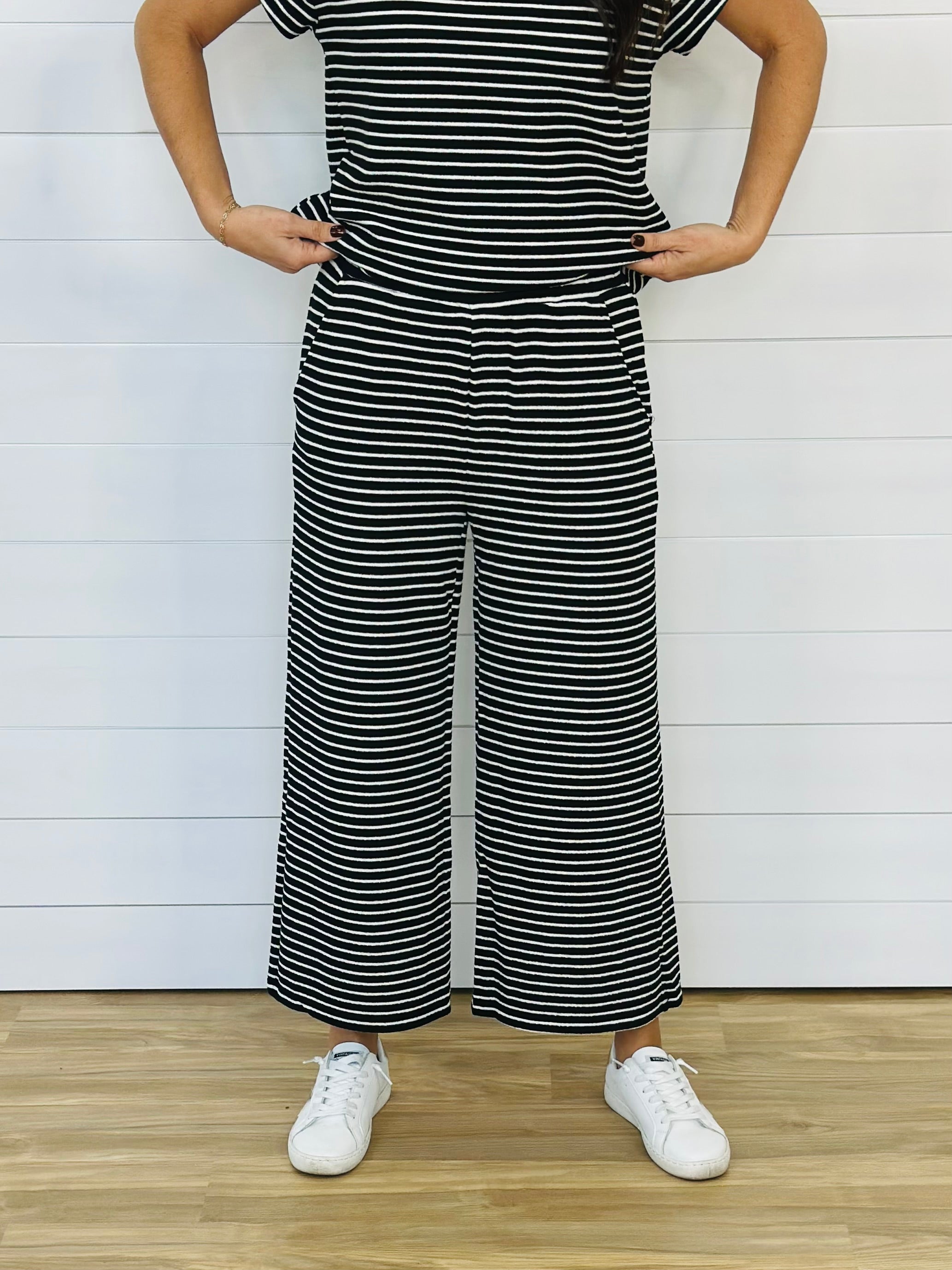 AUDREY PANT-BLACK/WHITE STRIPE