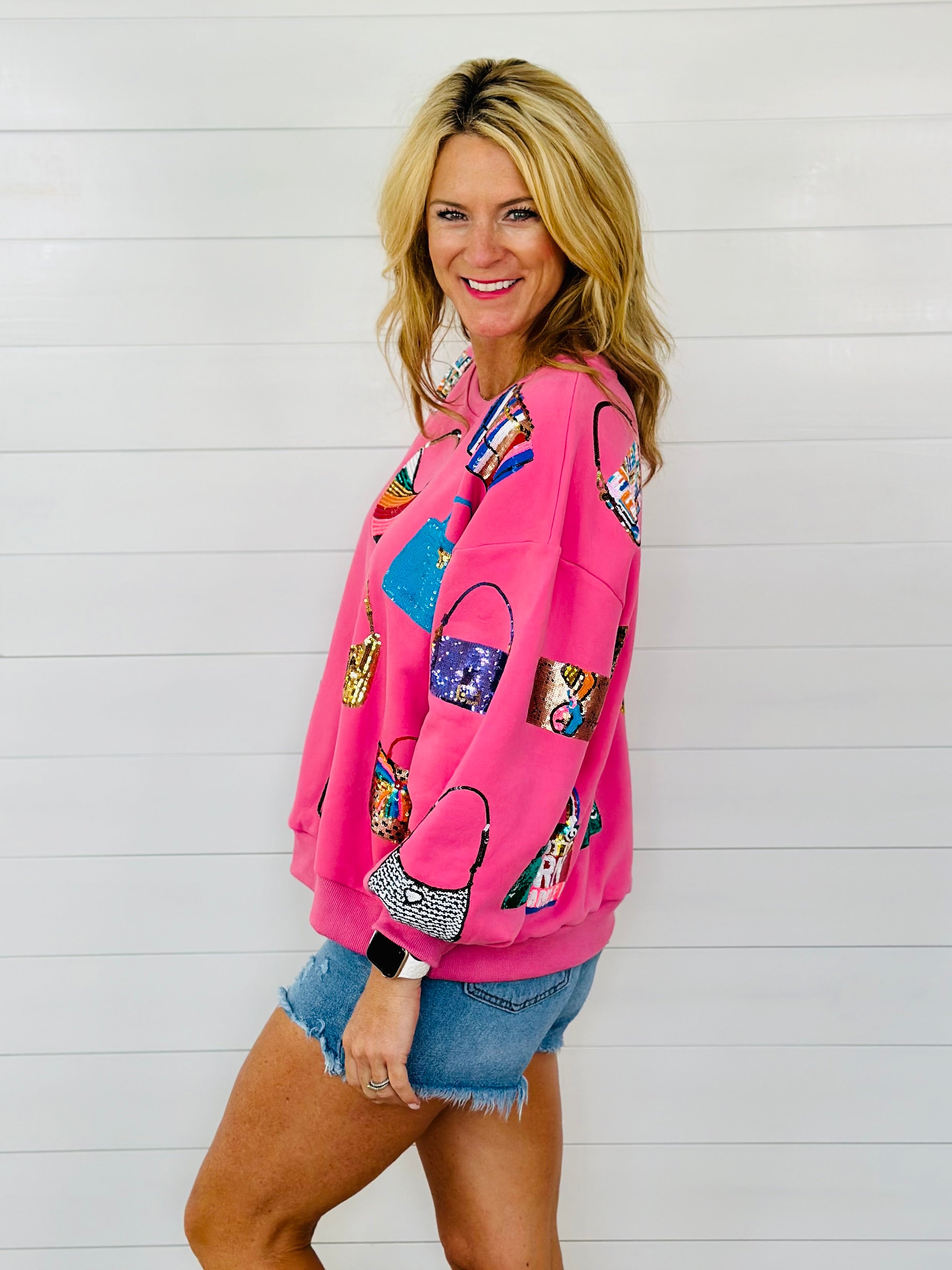 PINK QUEEN OF PURSES SWEATSHIRT