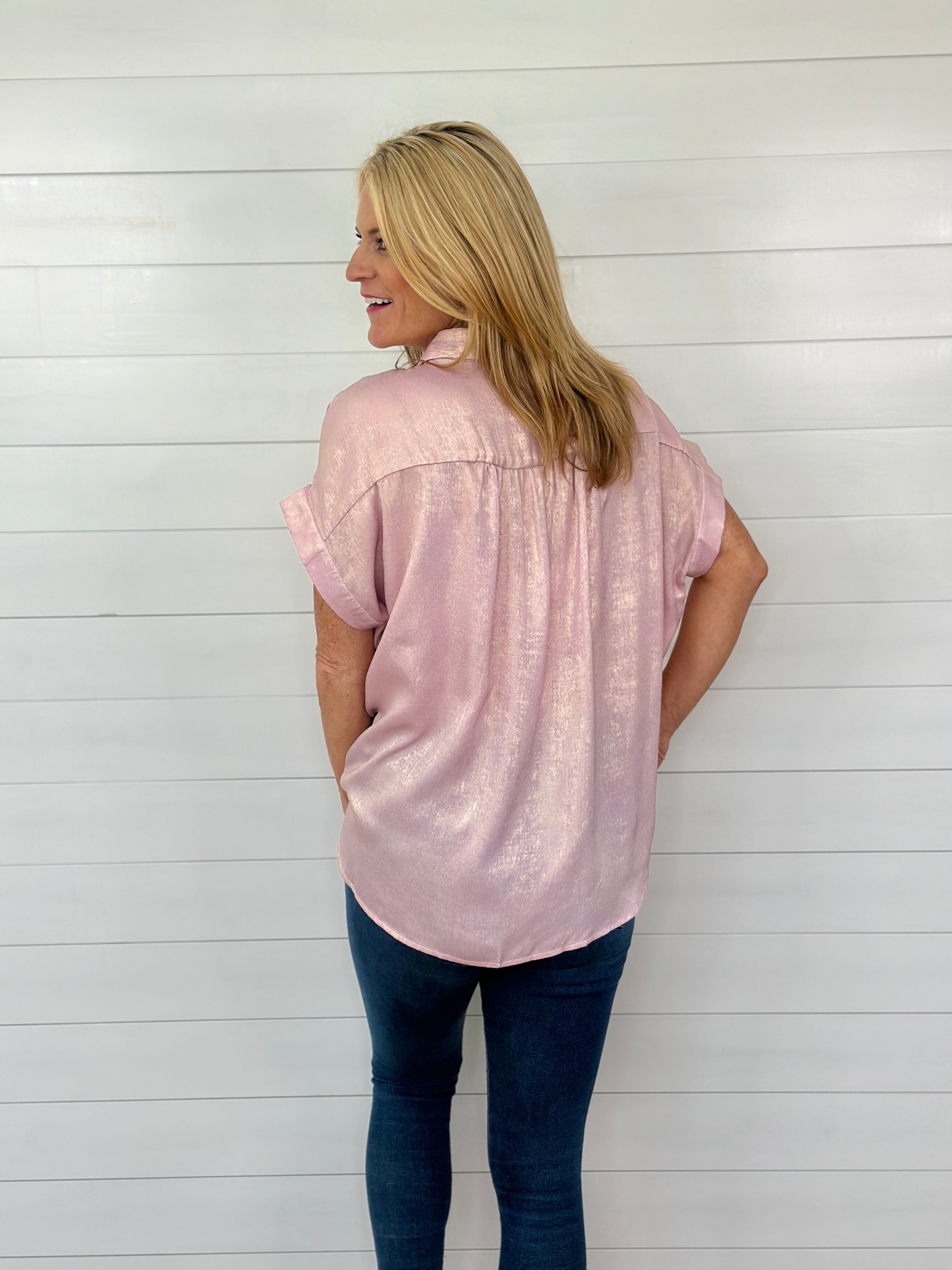 SHIMMER TOP-PINK