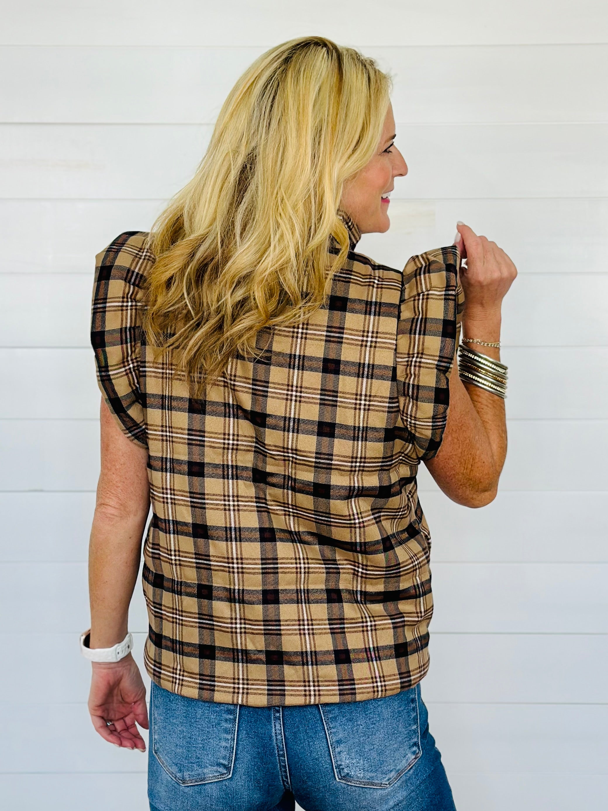 CARSON PLAID PUFFER VEST