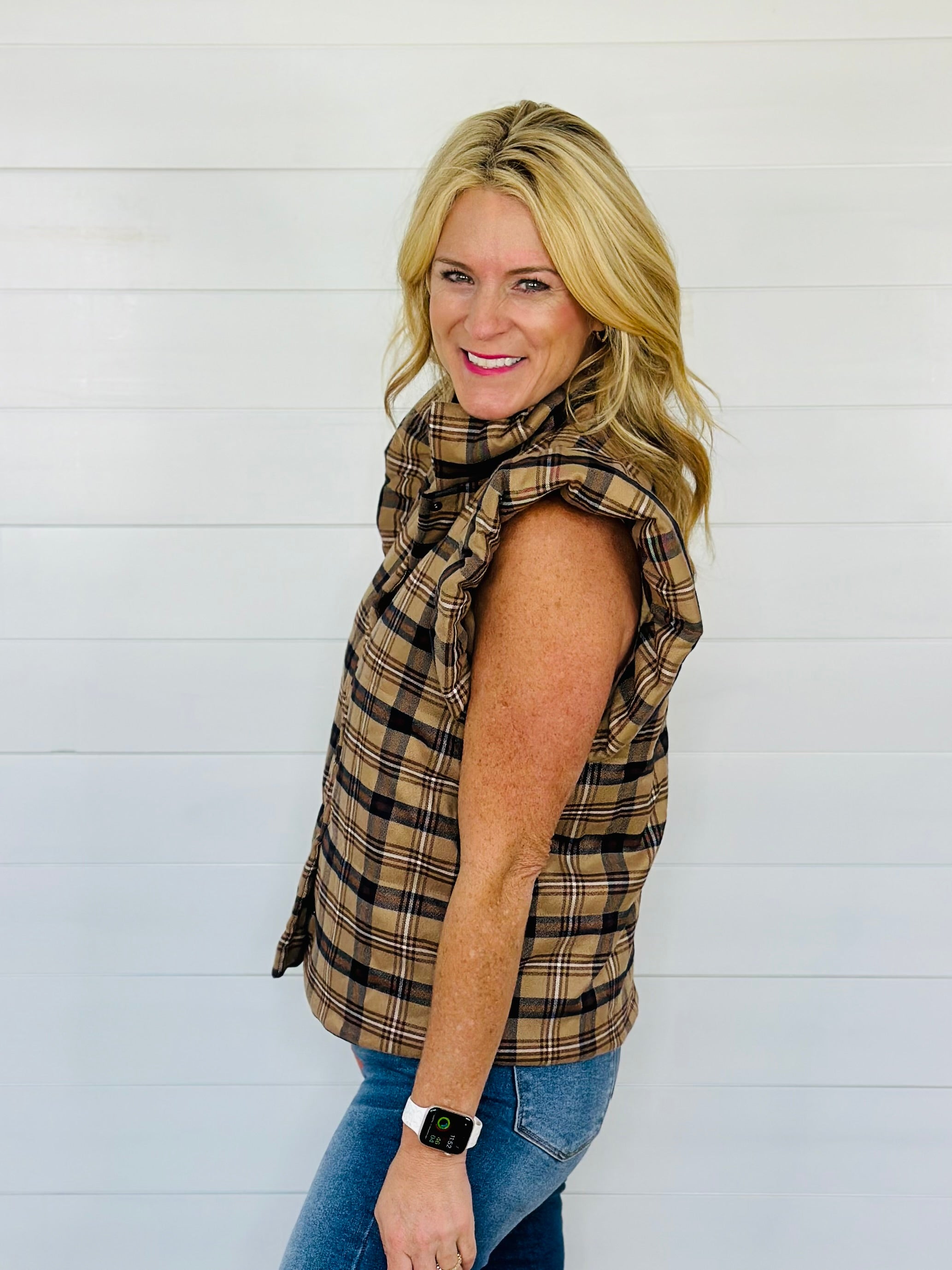 CARSON PLAID PUFFER VEST