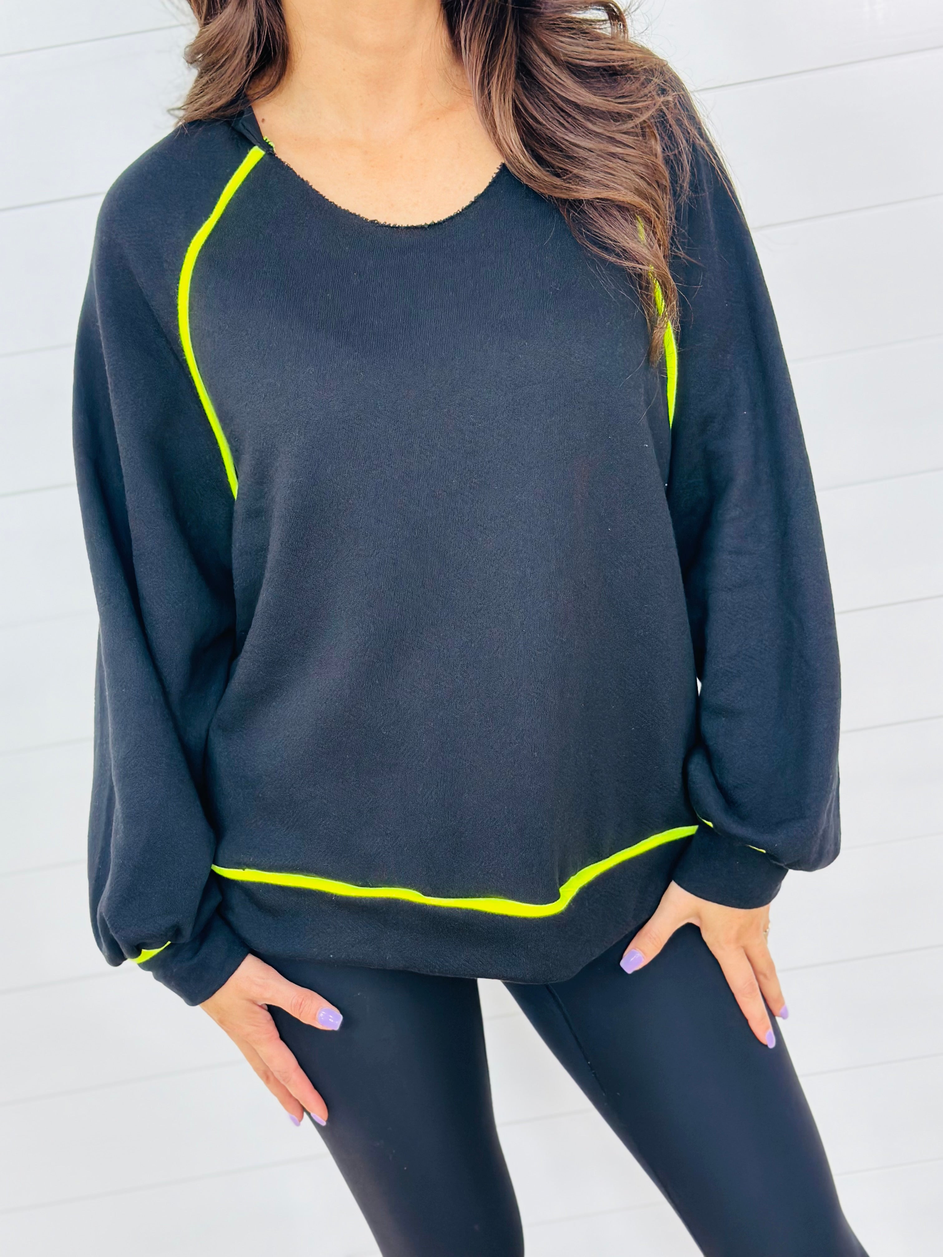 HEATHER SWEATSHIRT-BLACK