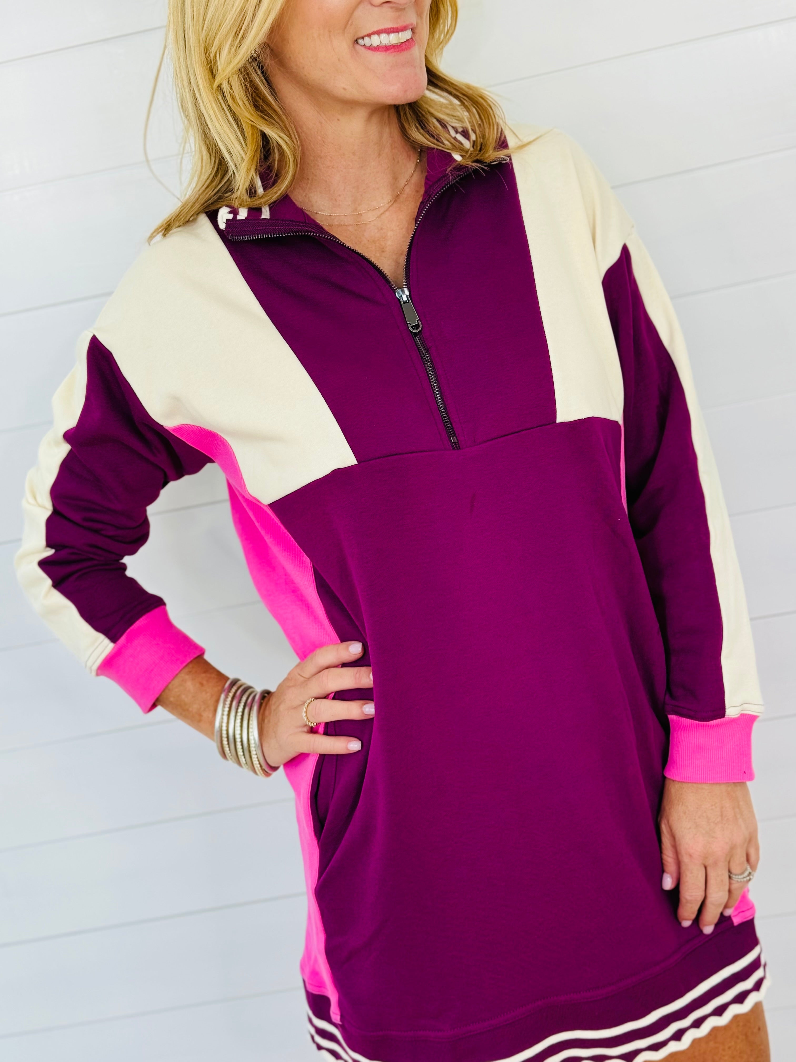 COMFY SPORT DRESS-PLUM