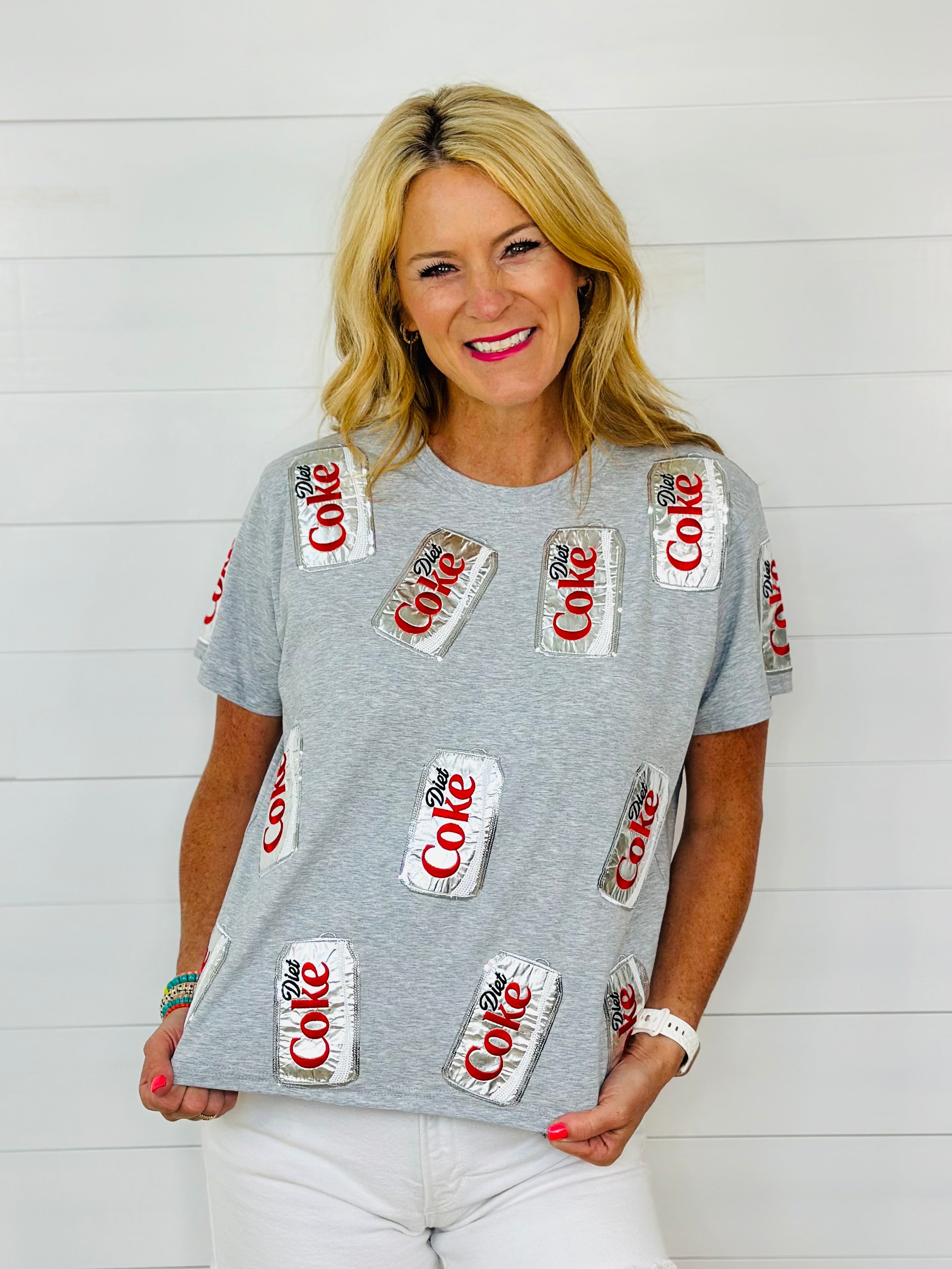 GREY SCATTERED DIET COKE TEE