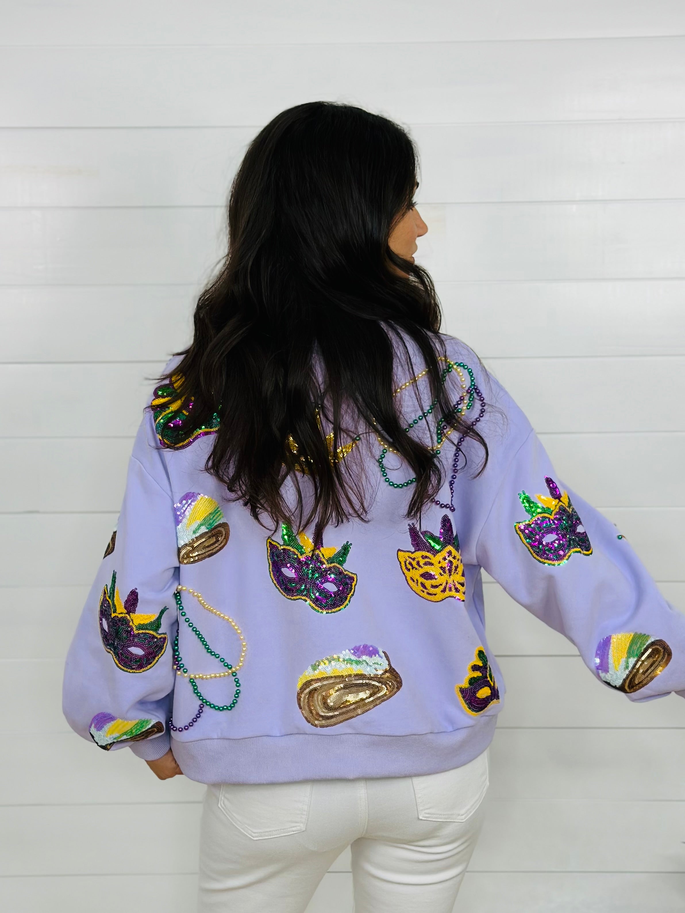 LAVENDER MARDI GRAS ICON SWEATSHIRT