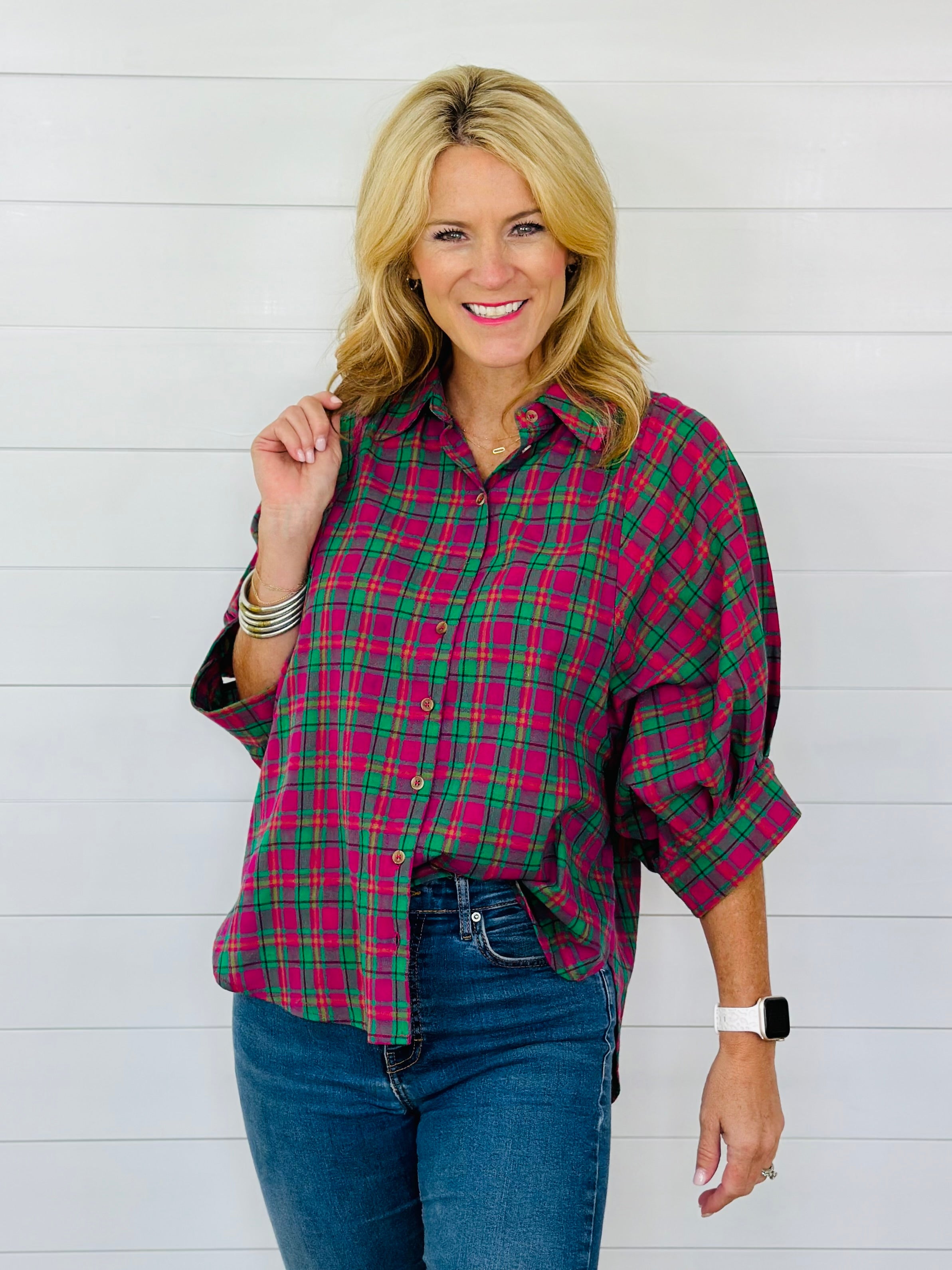 POLLY PLAID TOP