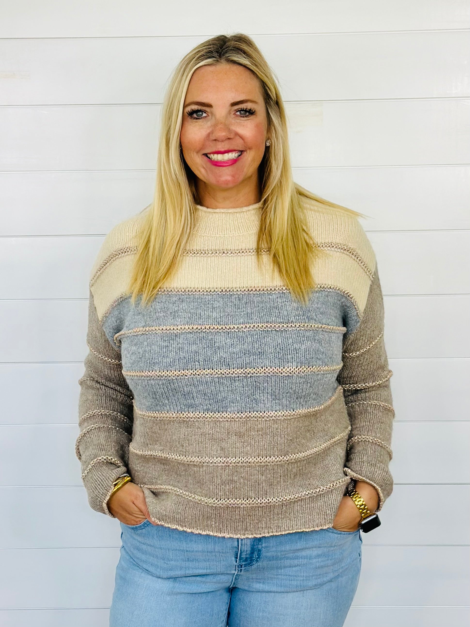 SHIMMER STITCH SWEATER