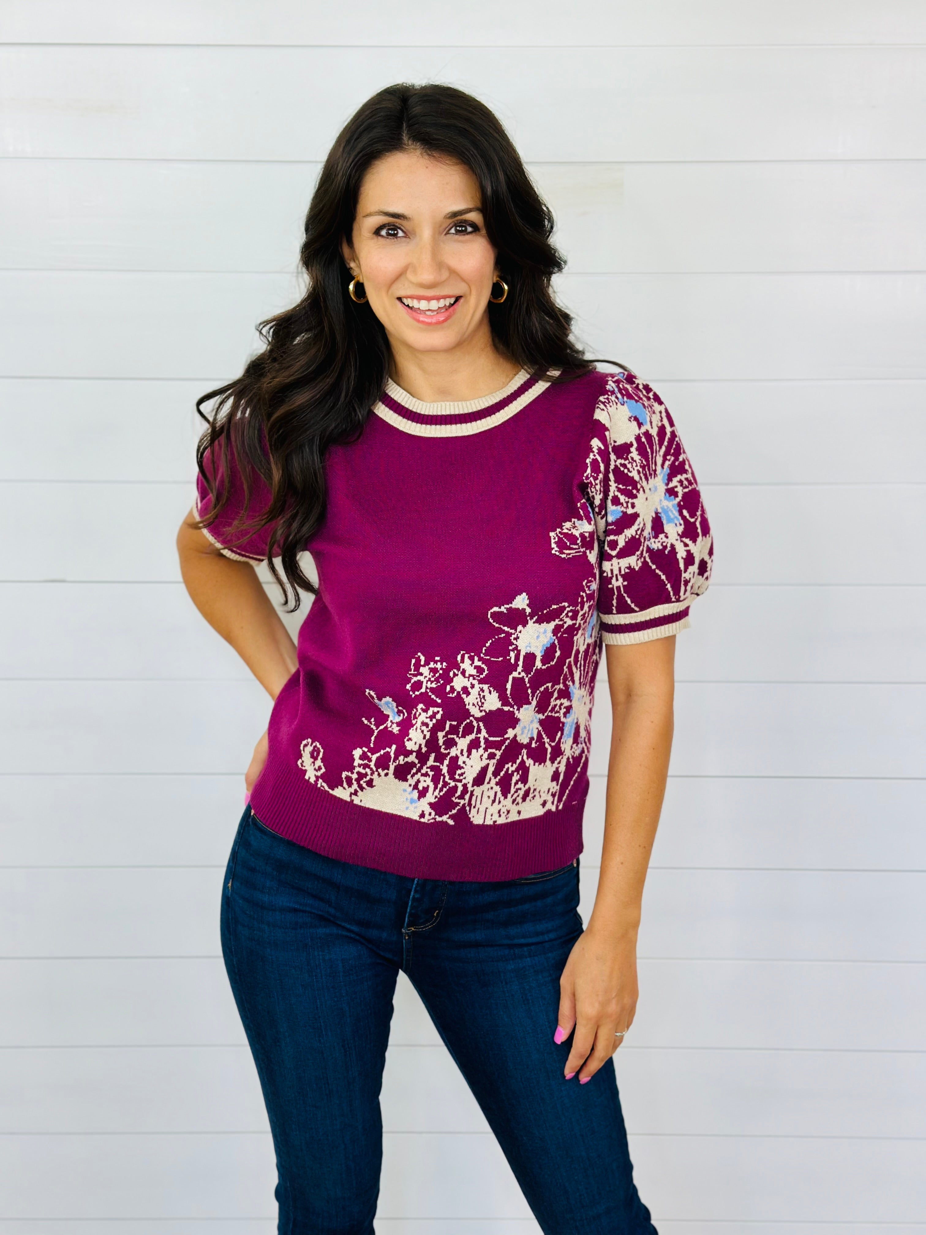 AVA SWEATER TOP-PLUM