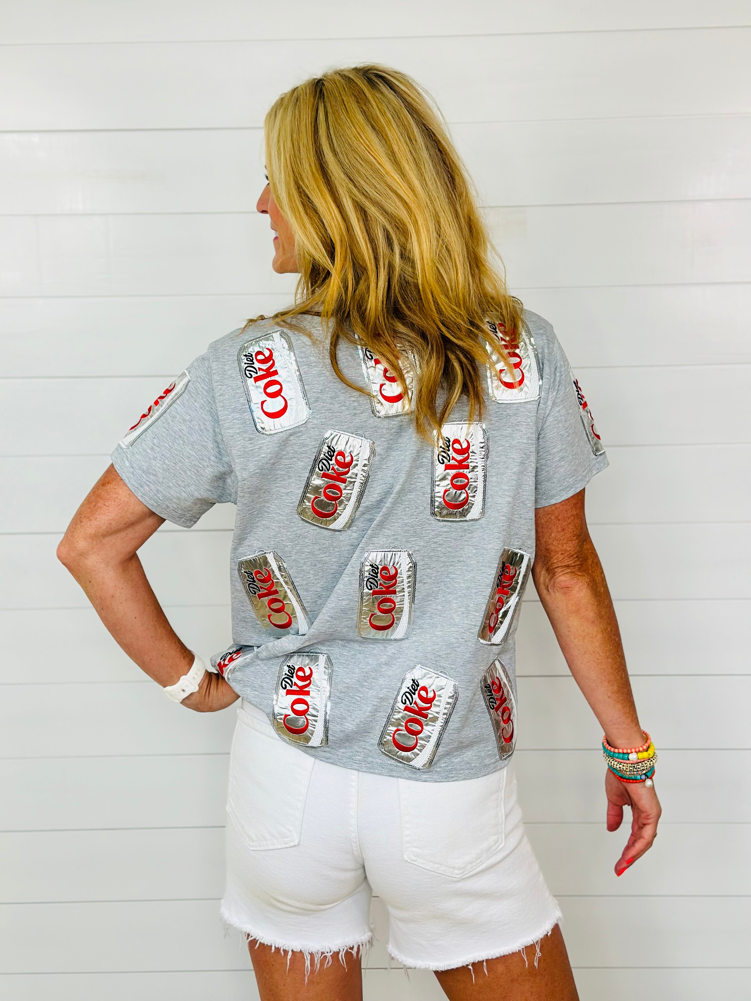 GREY SCATTERED DIET COKE TEE