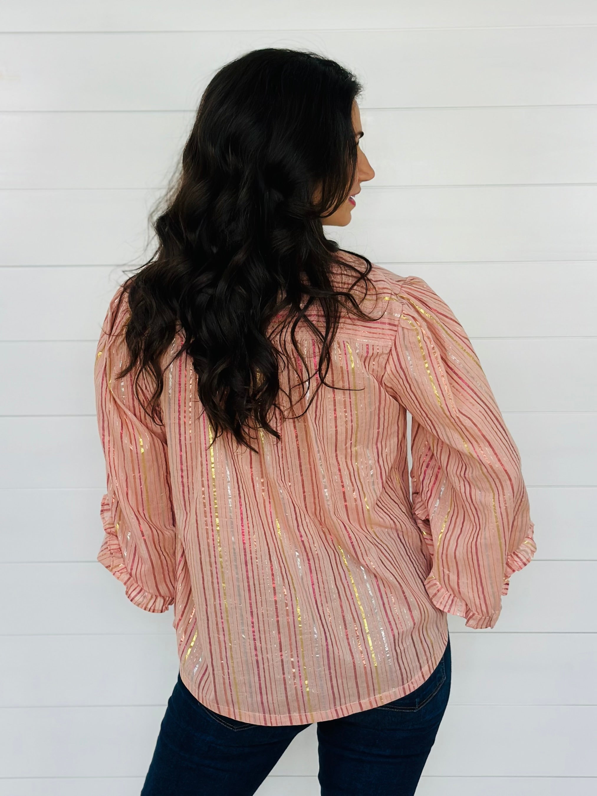 METALLIC STRIPE TOP