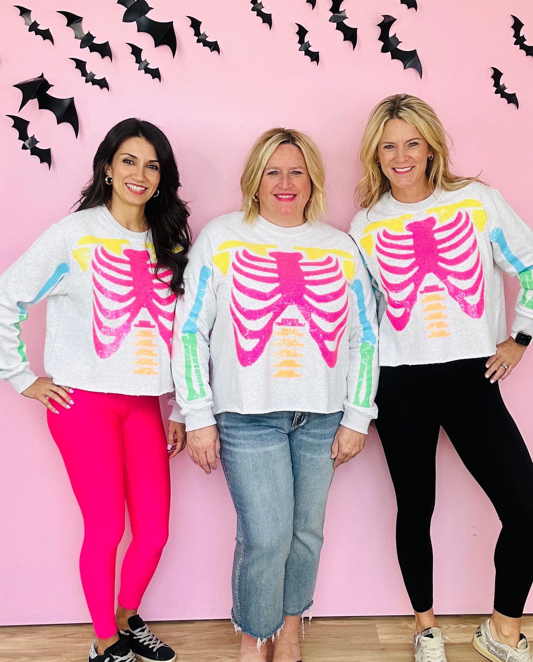 GREY&NEON MULTI SKELETON SWEATSHIRT