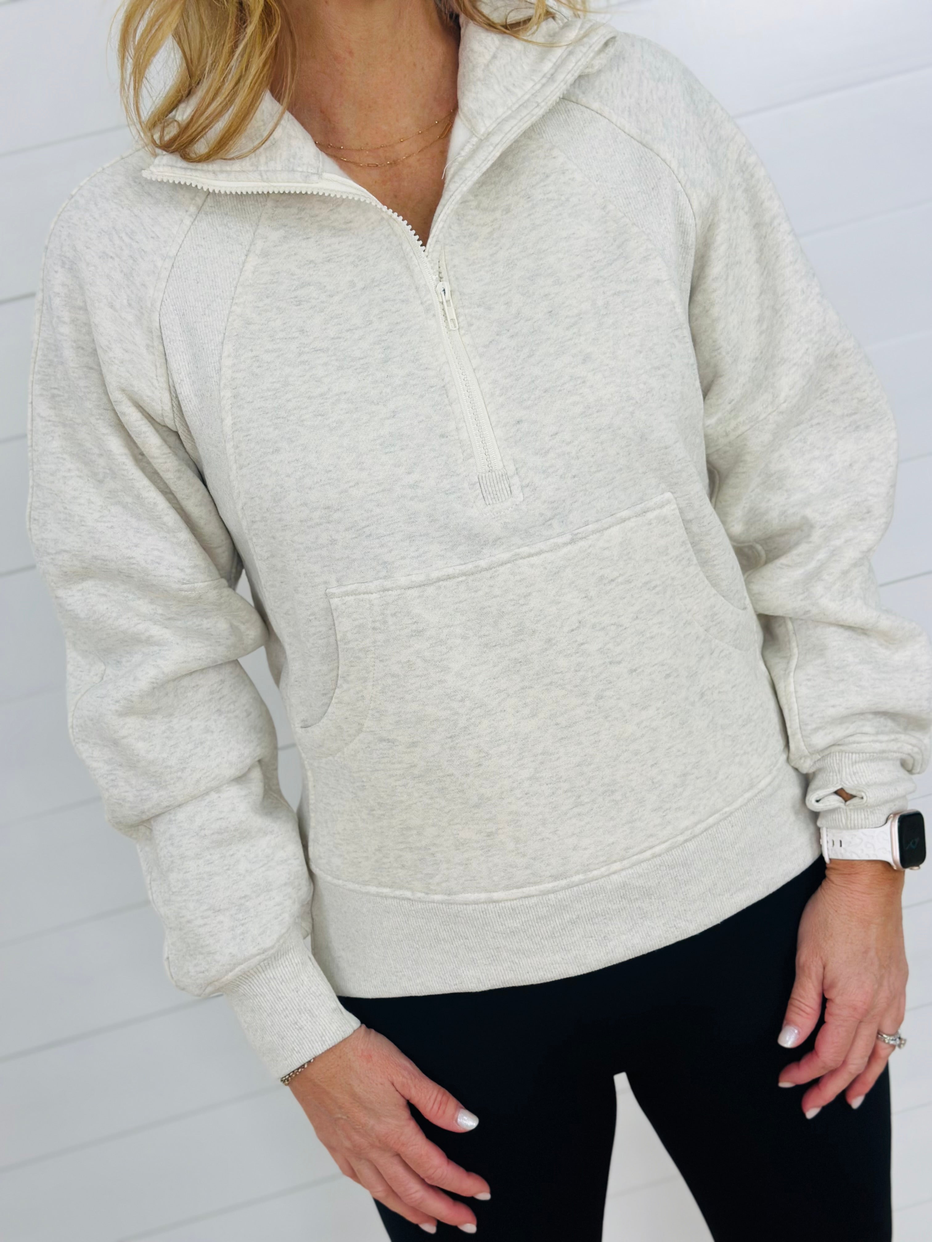 ESSENTIAL PULLOVER-HEATHER BONE