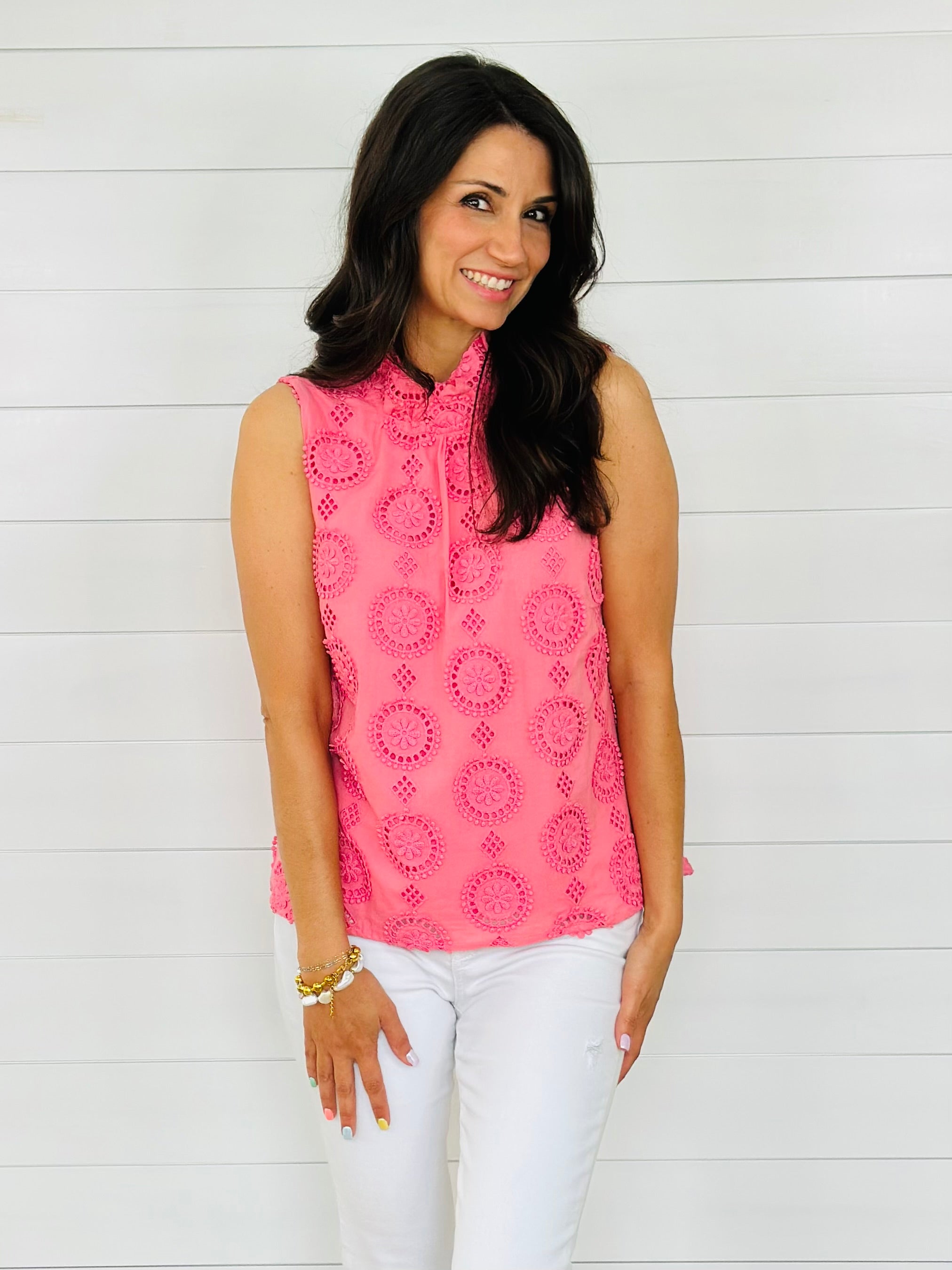 3-D FLOWERS TOP