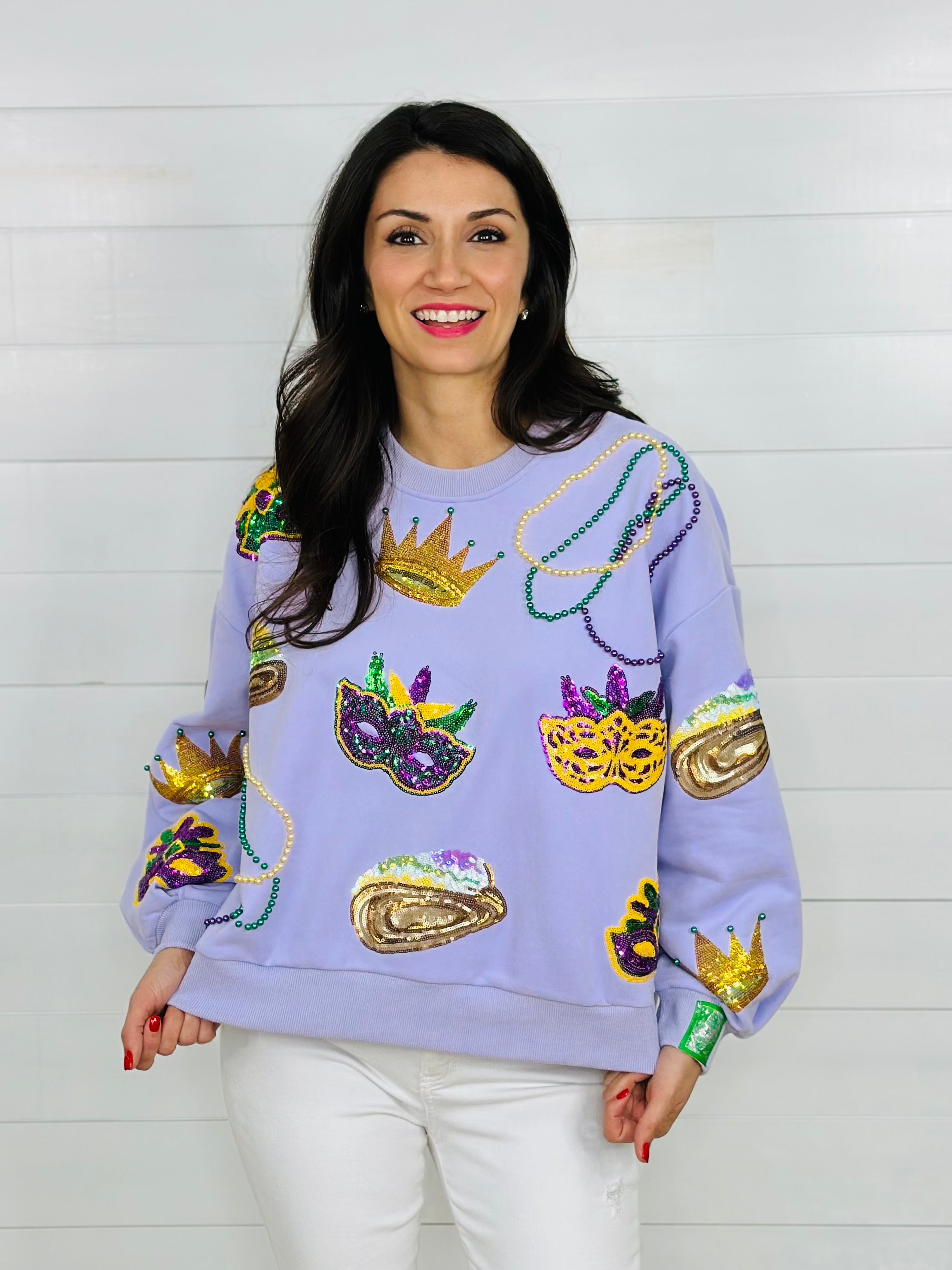 LAVENDER MARDI GRAS ICON SWEATSHIRT