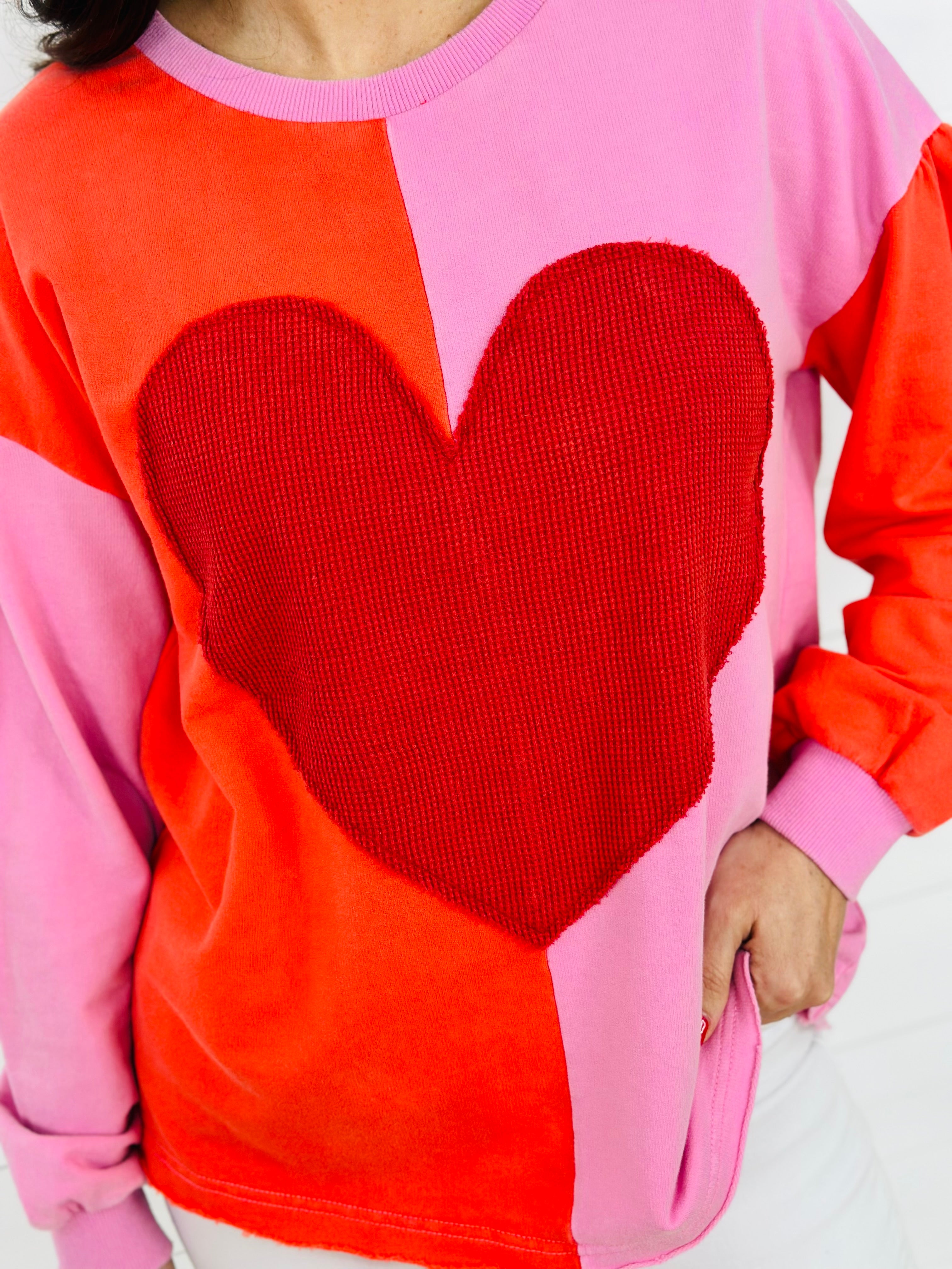 PATCHED HEART TOP