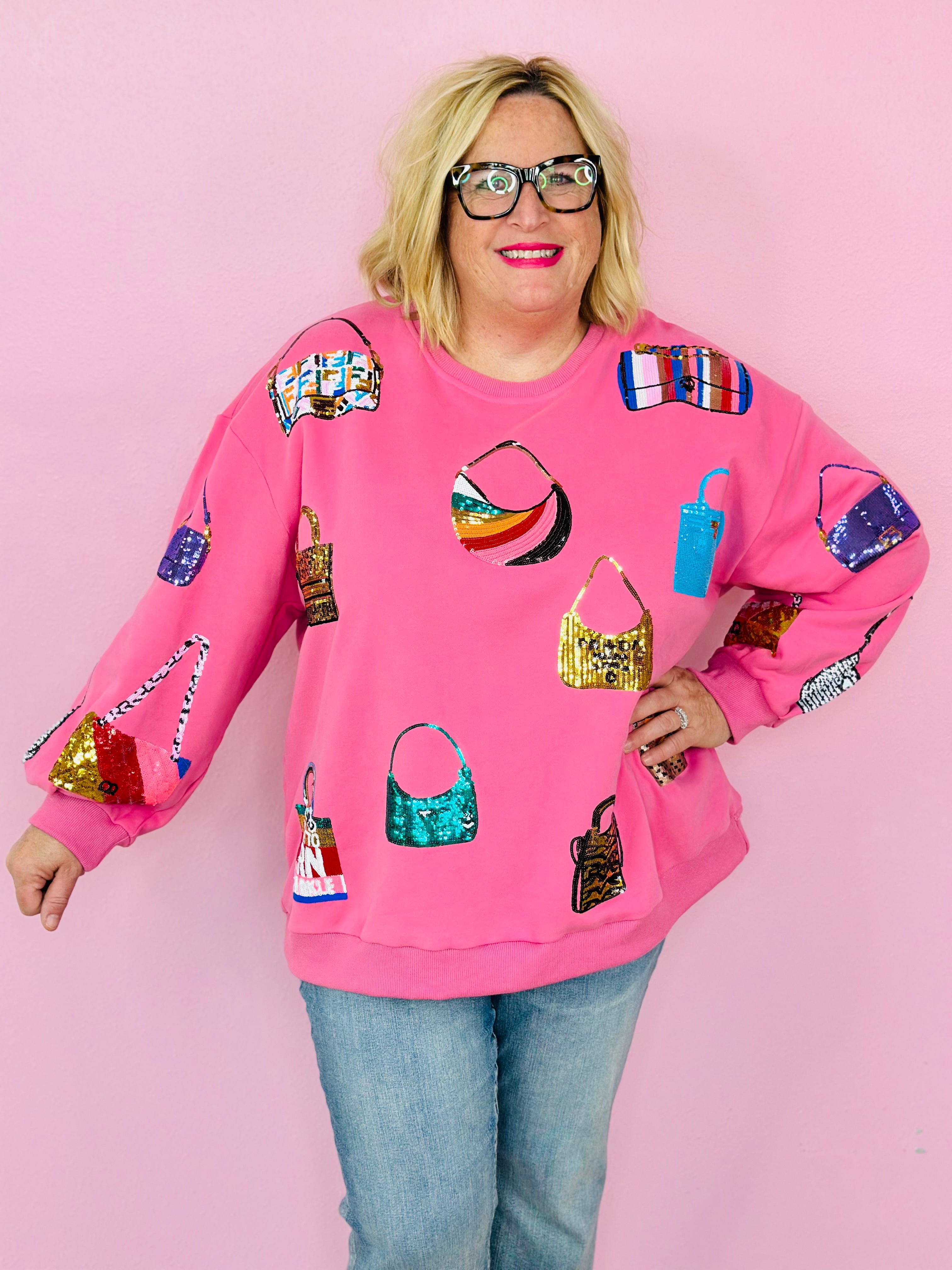 PINK QUEEN OF PURSES SWEATSHIRT