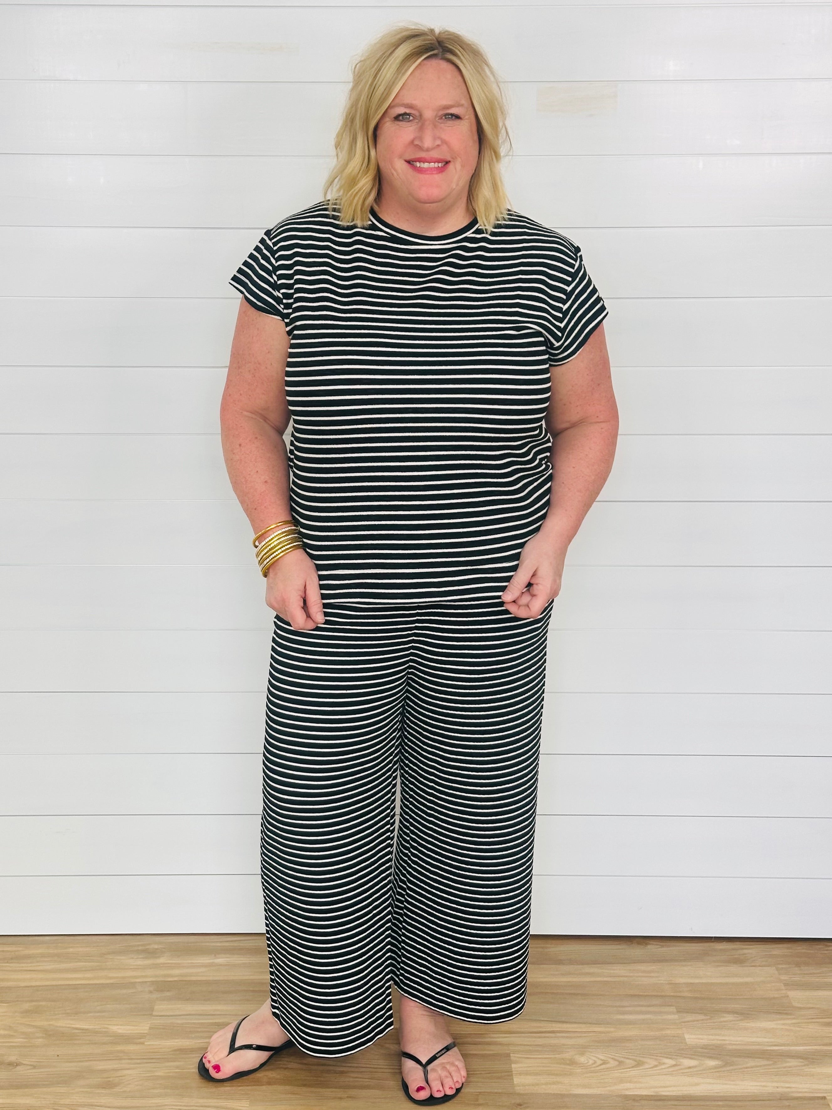 AUDREY PANT-BLACK/WHITE STRIPE-PLUS