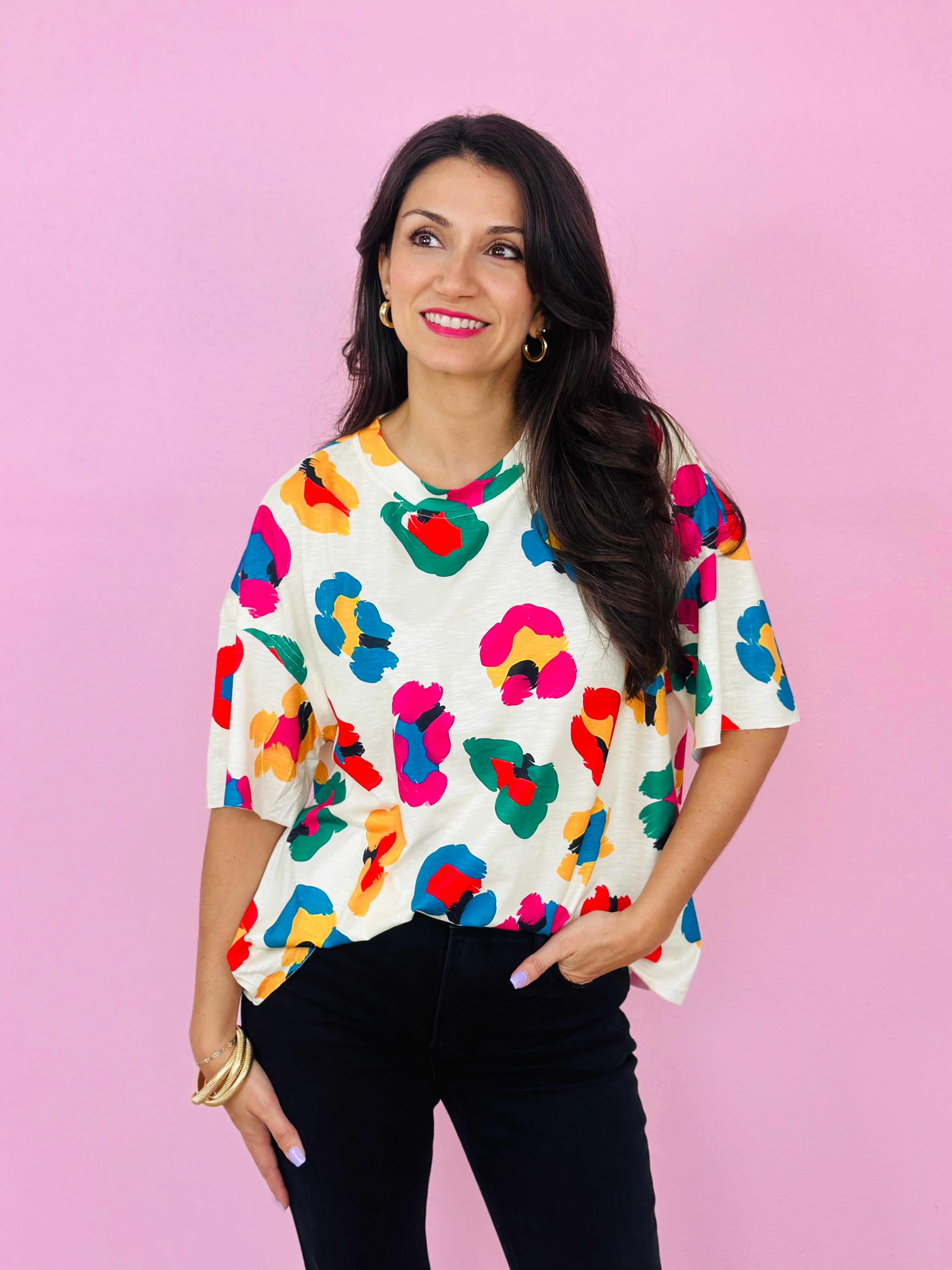 COLORFUL LEOPARD TOP