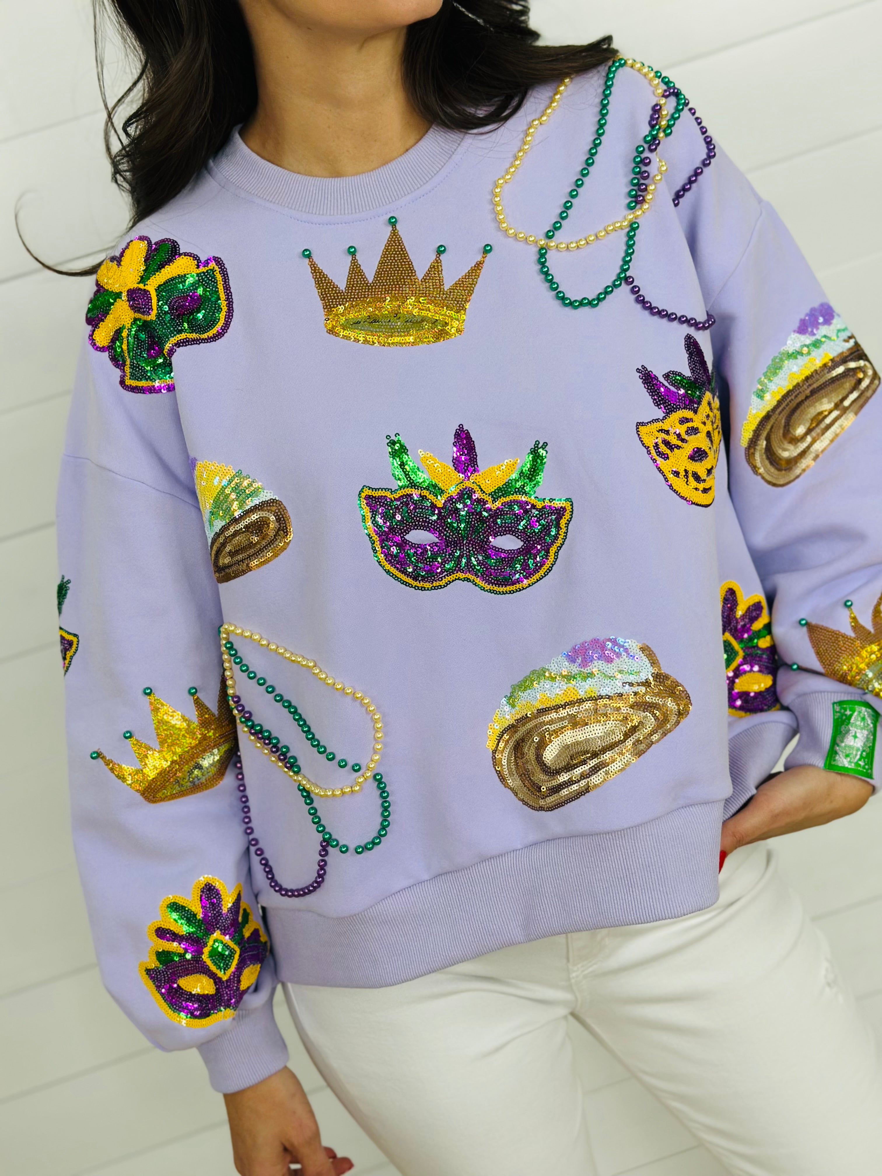 LAVENDER MARDI GRAS ICON SWEATSHIRT