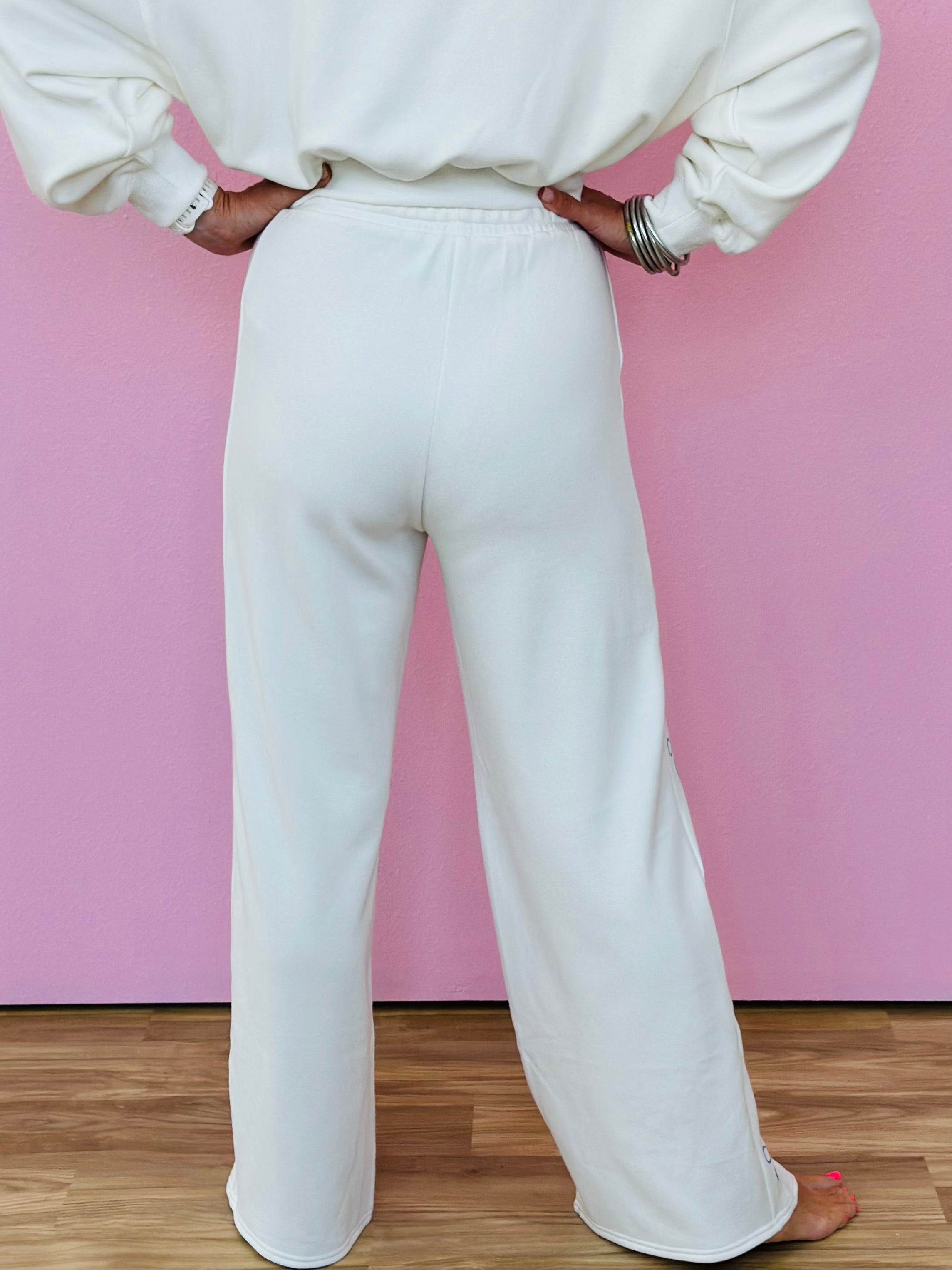 BONNIE BOW SWEATPANT-WHITE