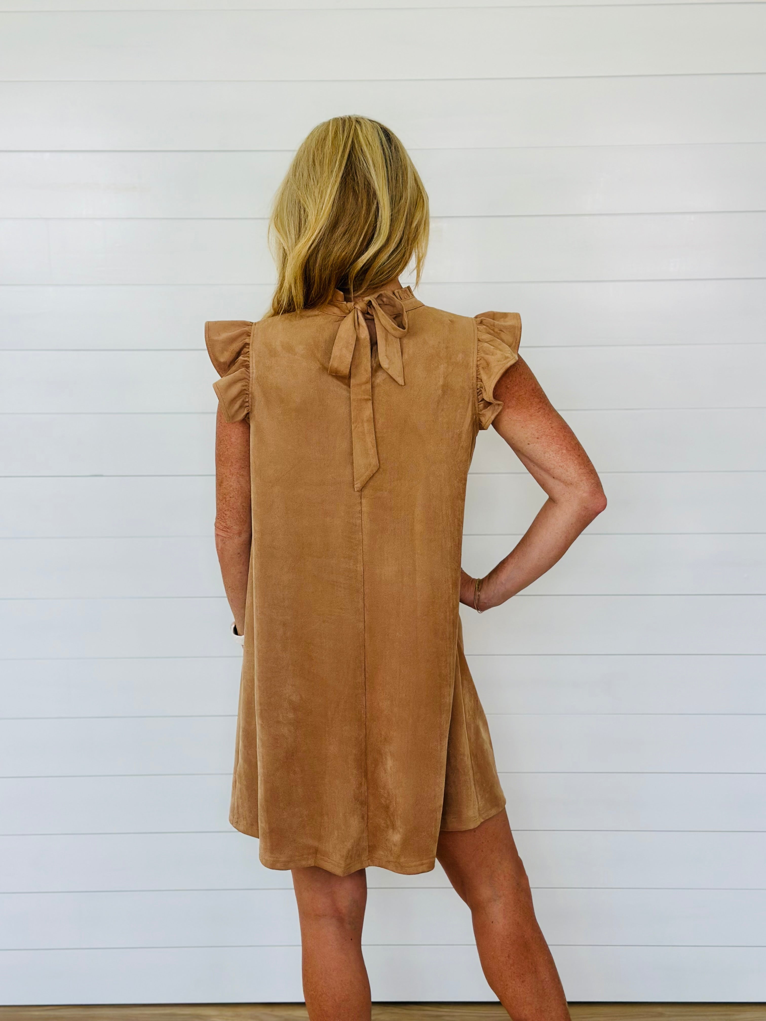 WILLA SUEDE DRESS-CAMEL