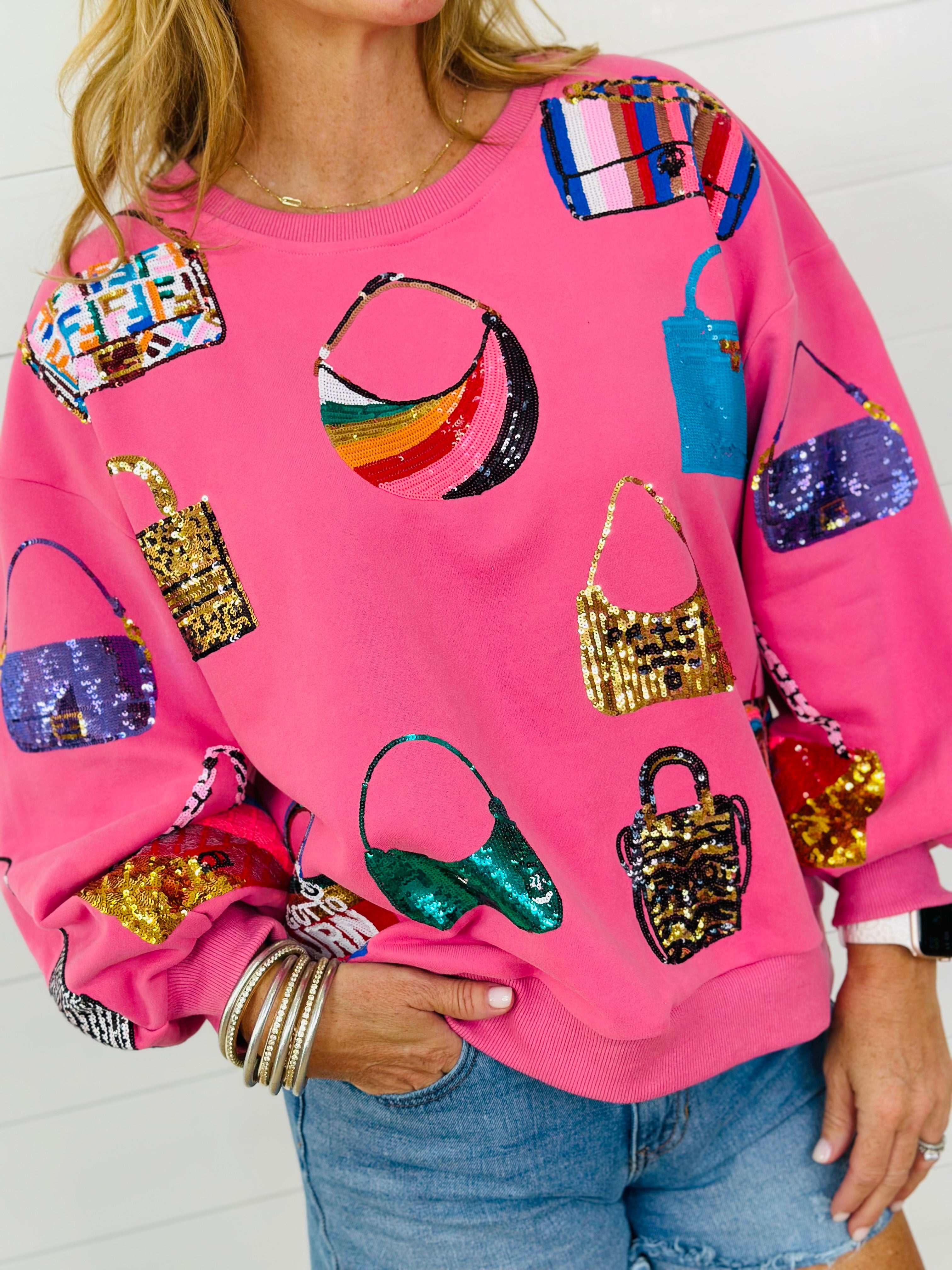 PINK QUEEN OF PURSES SWEATSHIRT