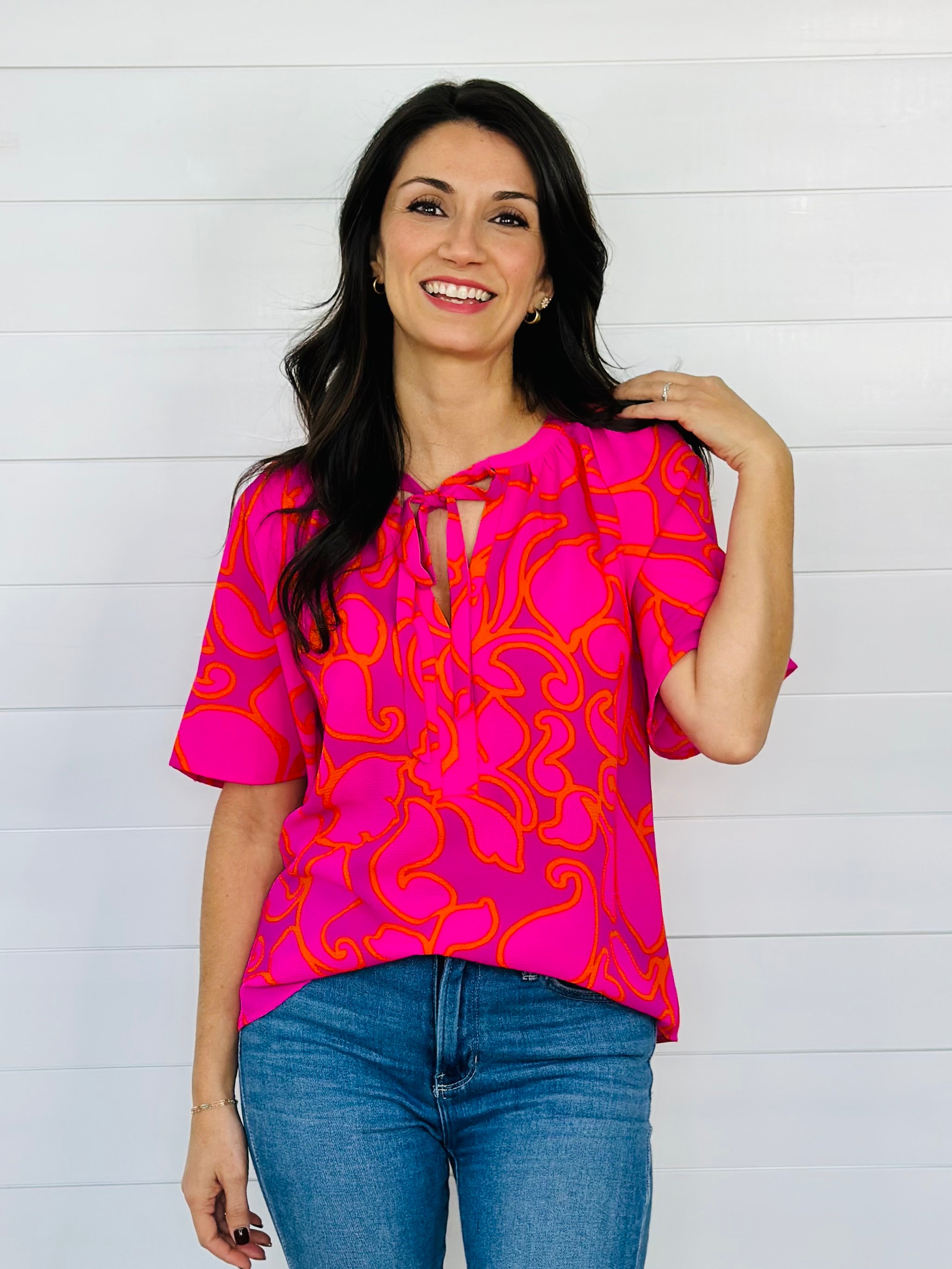 LUXE LADY TOP-MAGENTA