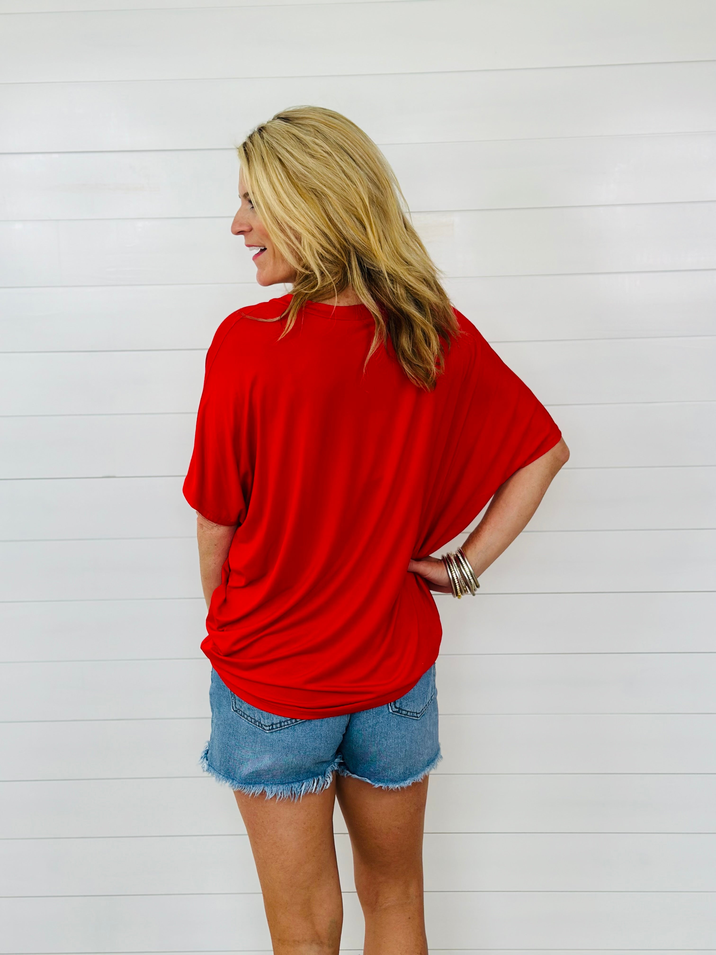 ASHLEY TOP-RED