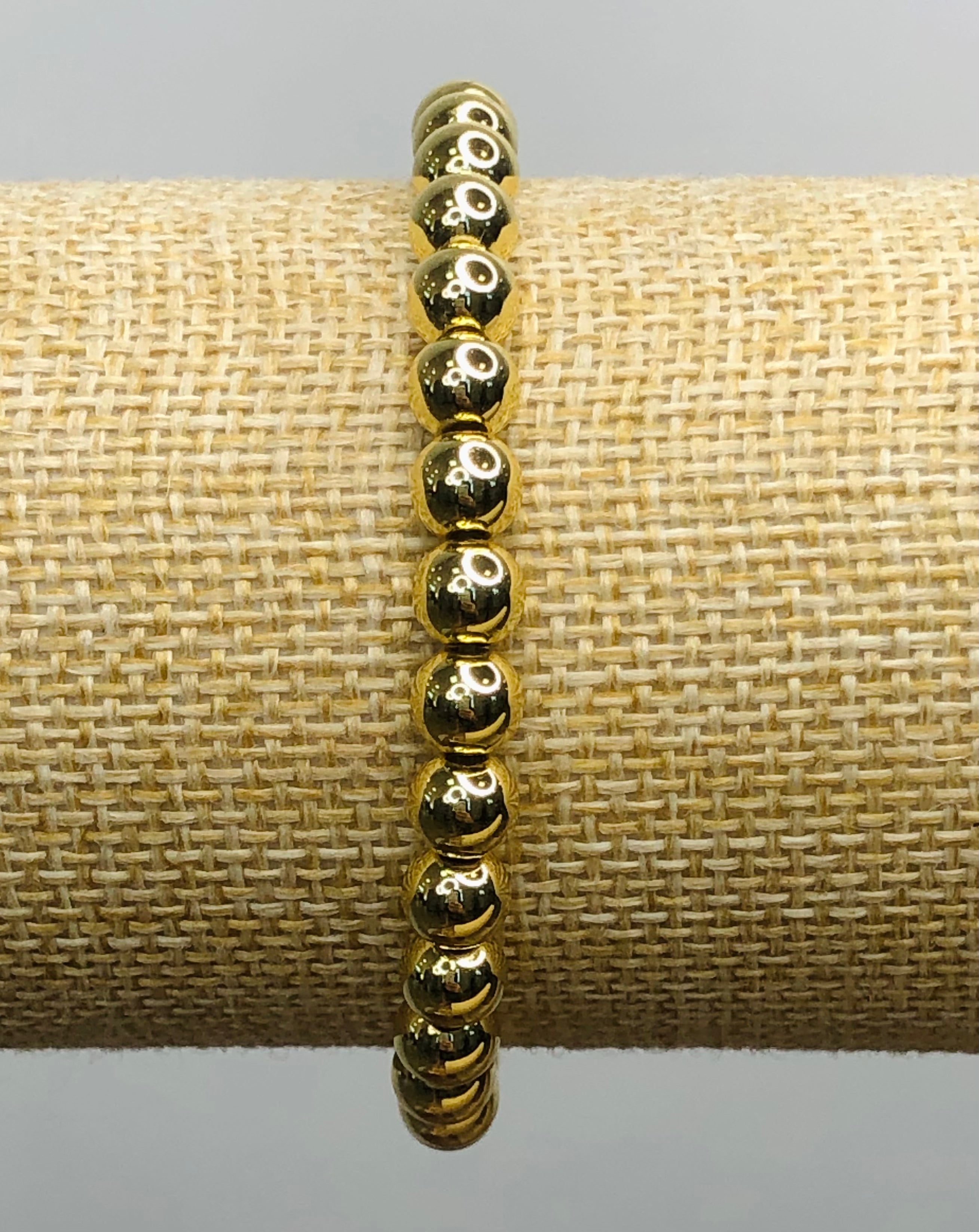 CLASSIC GOLD BEAD BRACELET-6MM