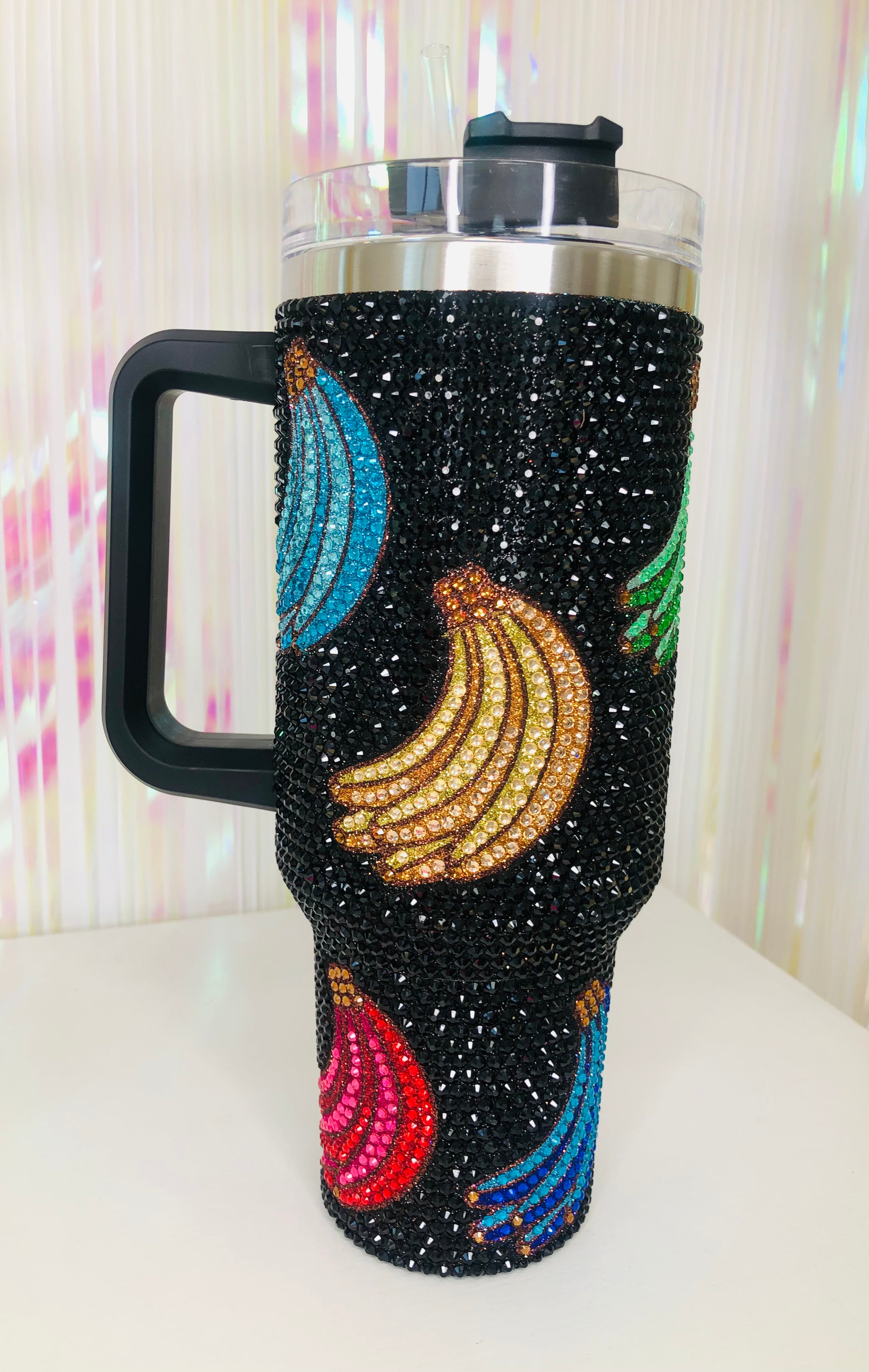 BLACK BANANA RHINESTONE TUMBLER