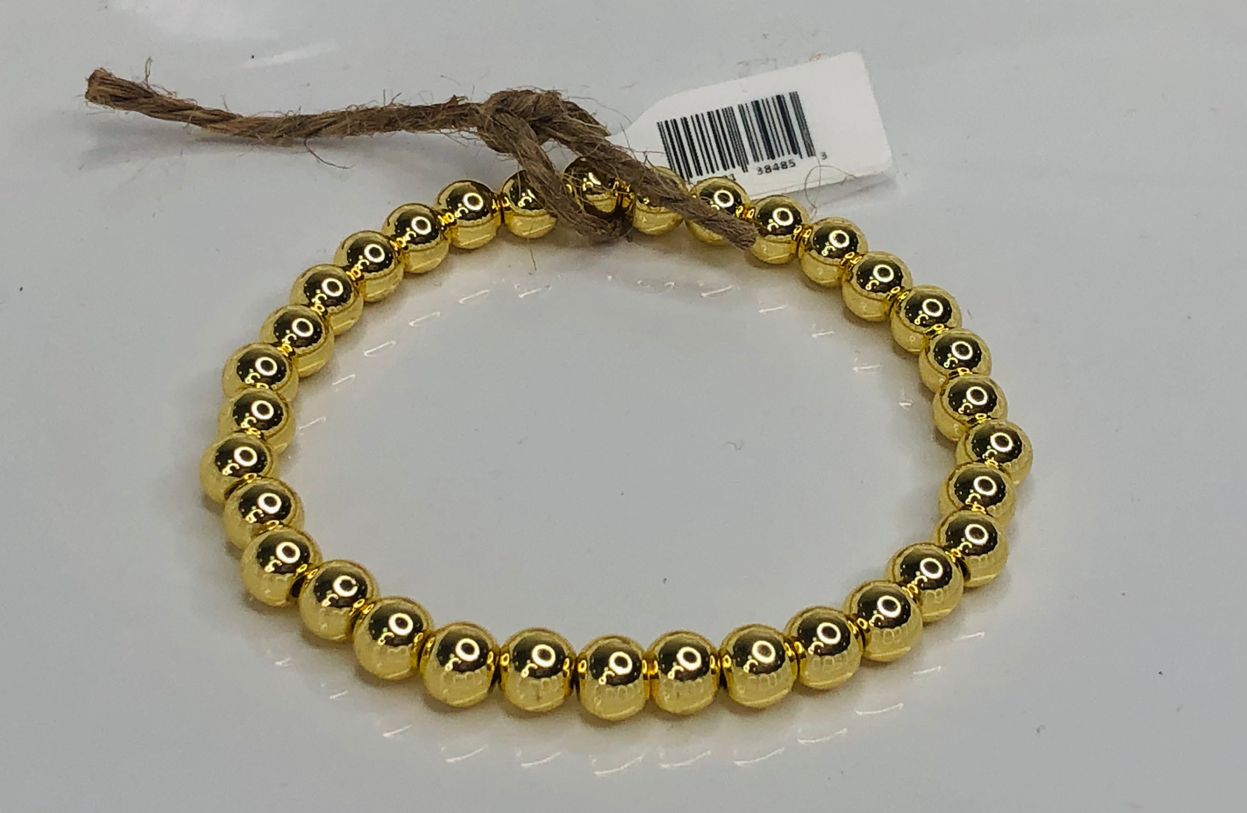 CLASSIC GOLD BEAD BRACELET-6MM