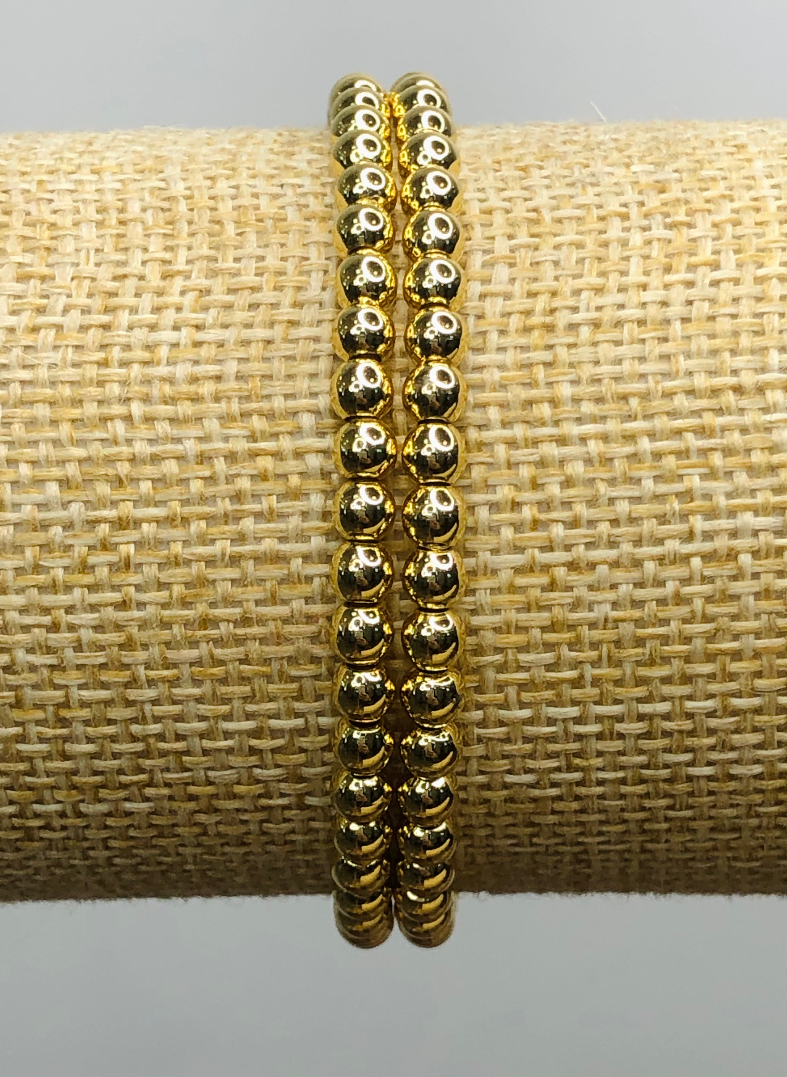 DUO GOLD BEAD BRACELET-4MM