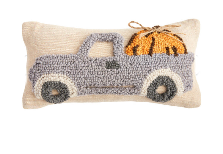 TRUCK FALL MINI HOOKED PILLOW