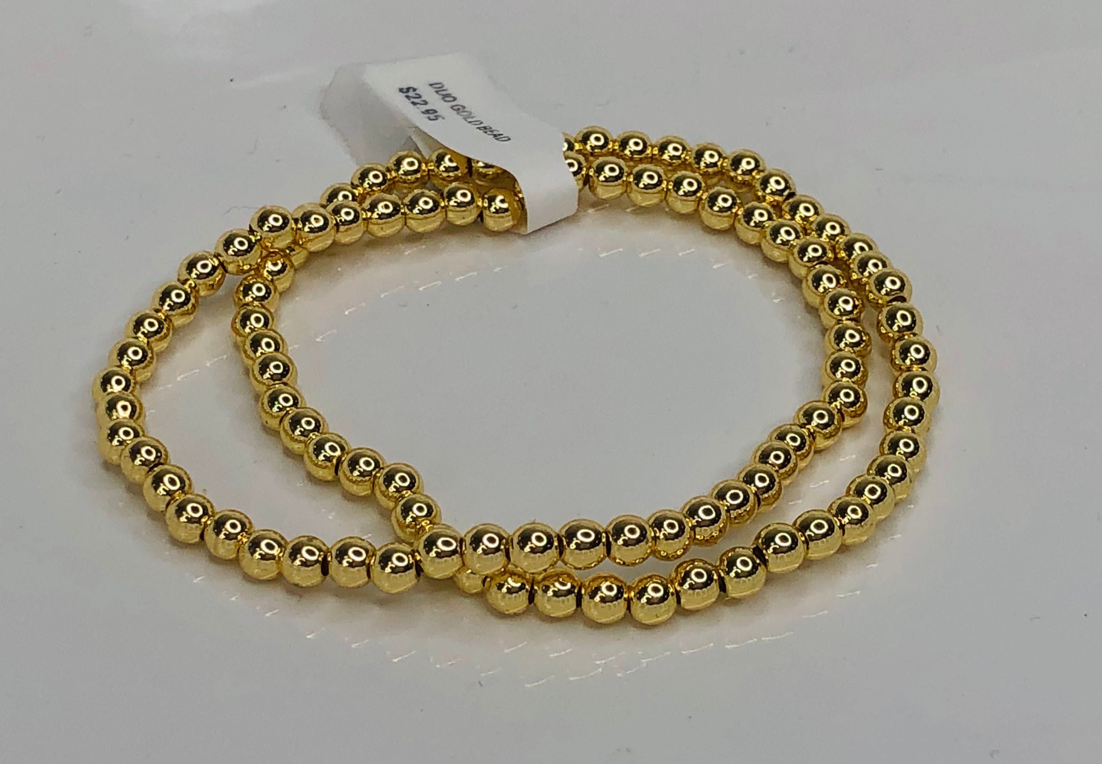 DUO GOLD BEAD BRACELET-4MM