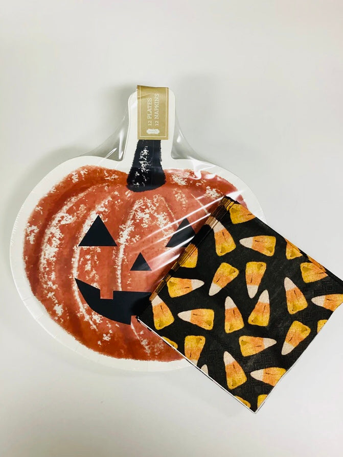 PUMPKIN PAPER PLATE/NAPKIN SET