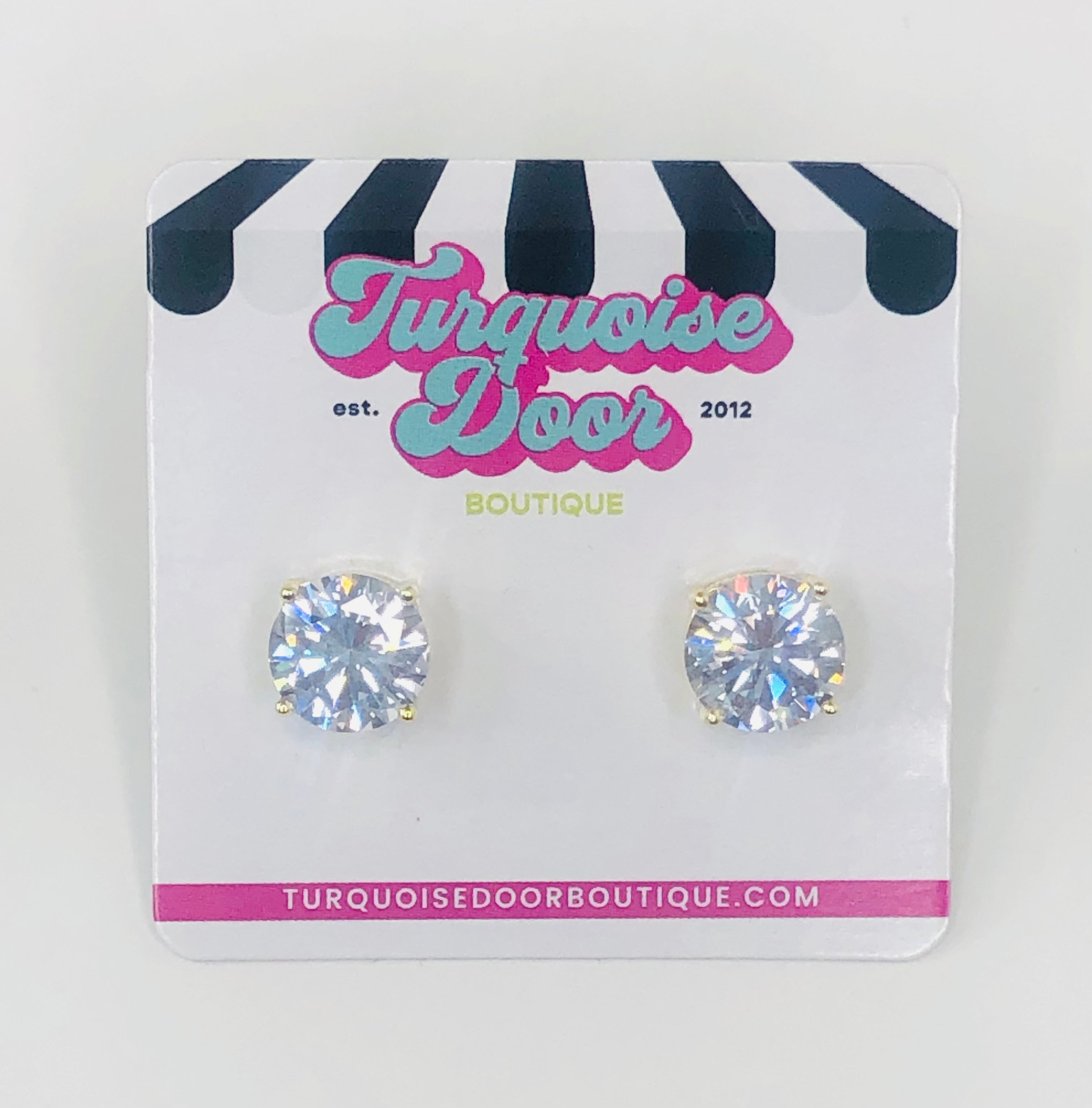 ROUND CZ STUDS-GOLD