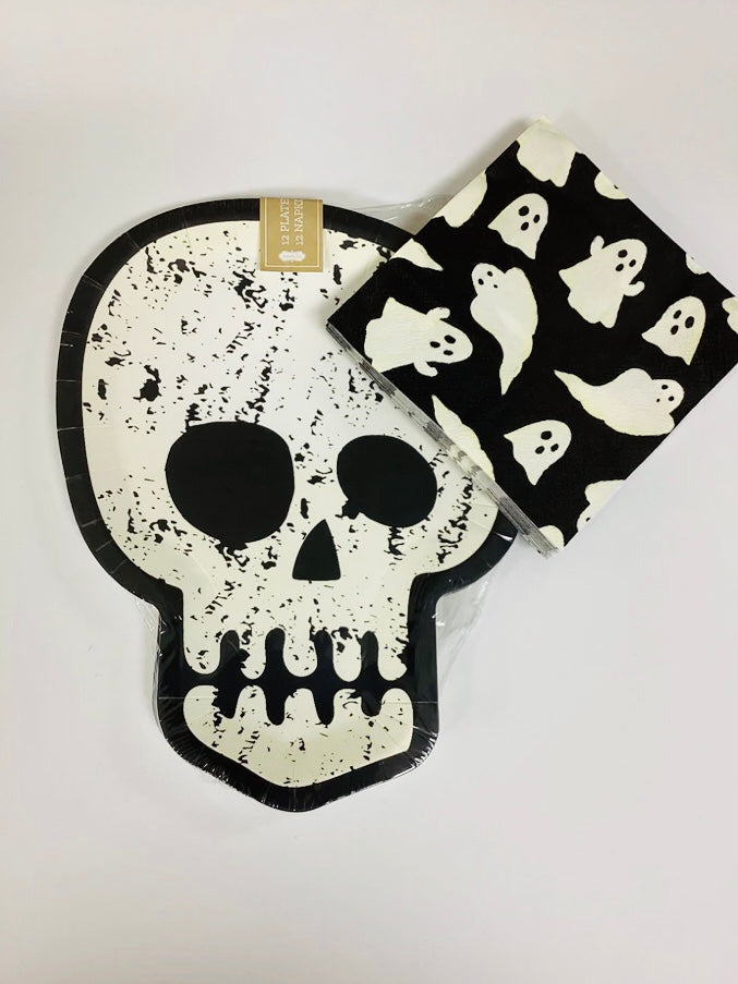 SKULL PAPER PLATE/NAPKIN SET