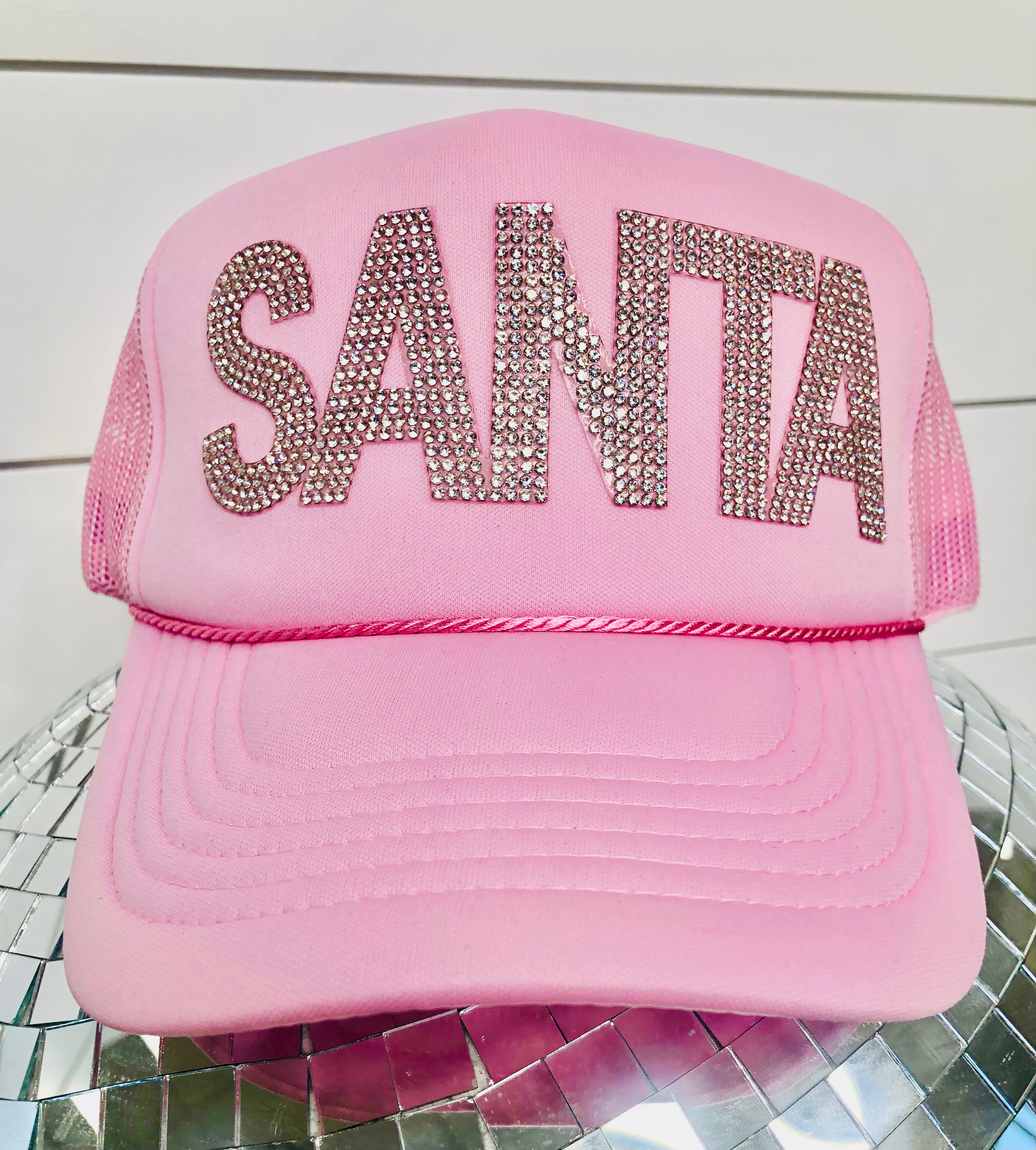 SANTA SPARKLE HAT-PINK